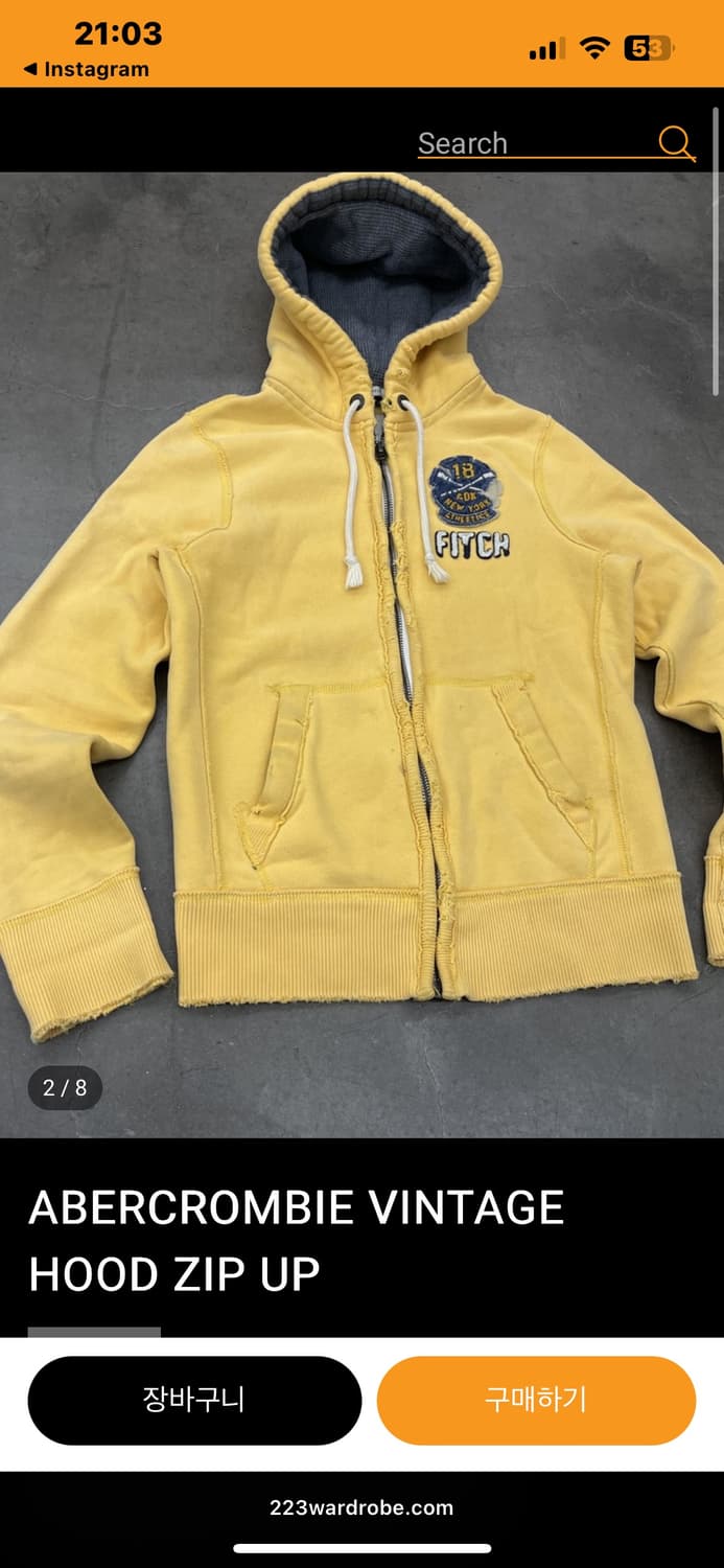 아베크롬비 후드집업 S 상품이미지2