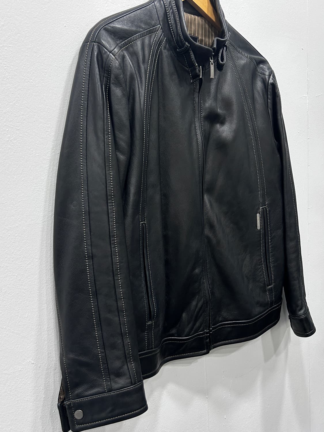 Vintage 이신우 양가죽 블랙 가죽 자켓 M 95 상품이미지6