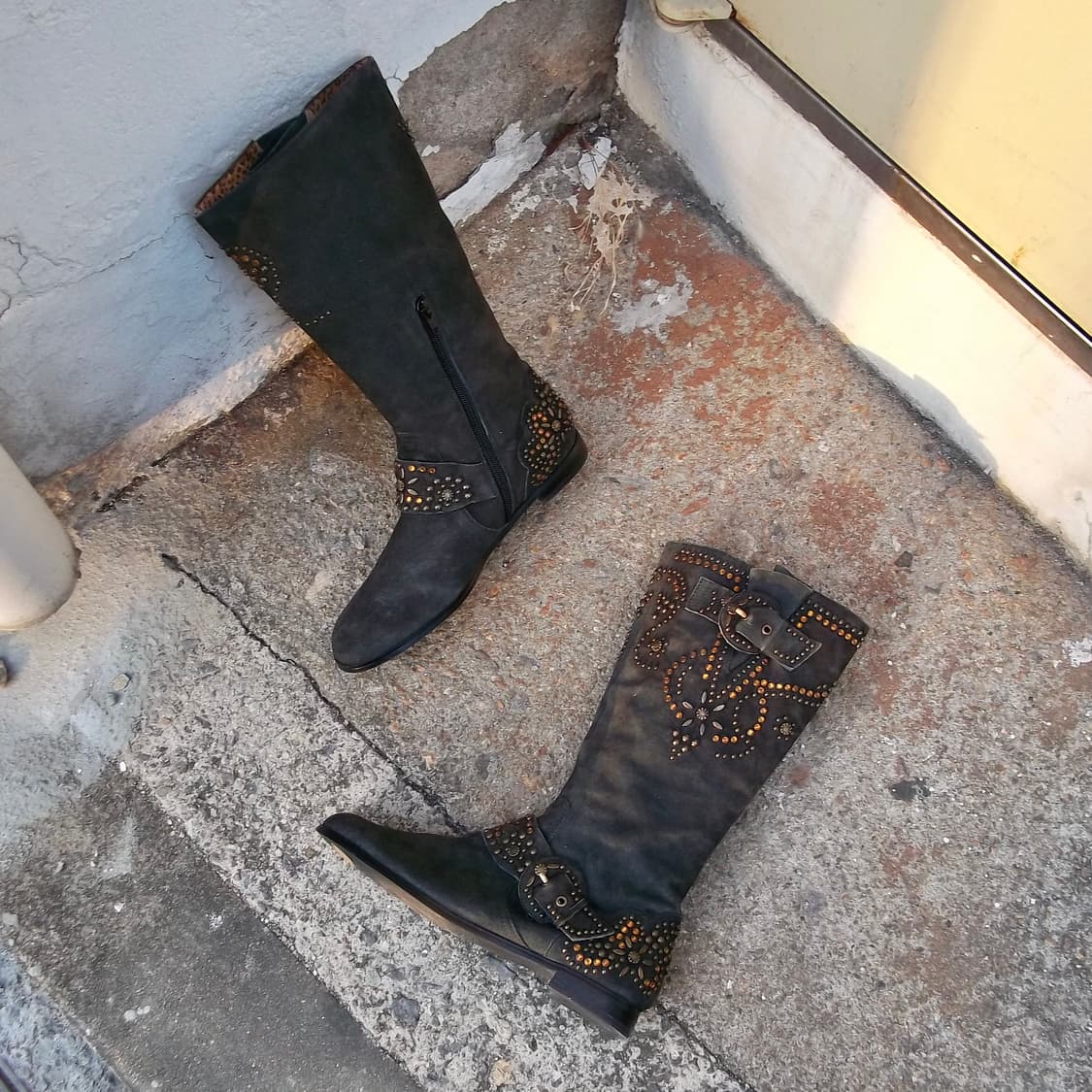 00s 빈티지 퀸비 올 스웨이드 블링 부츠 상품이미지1