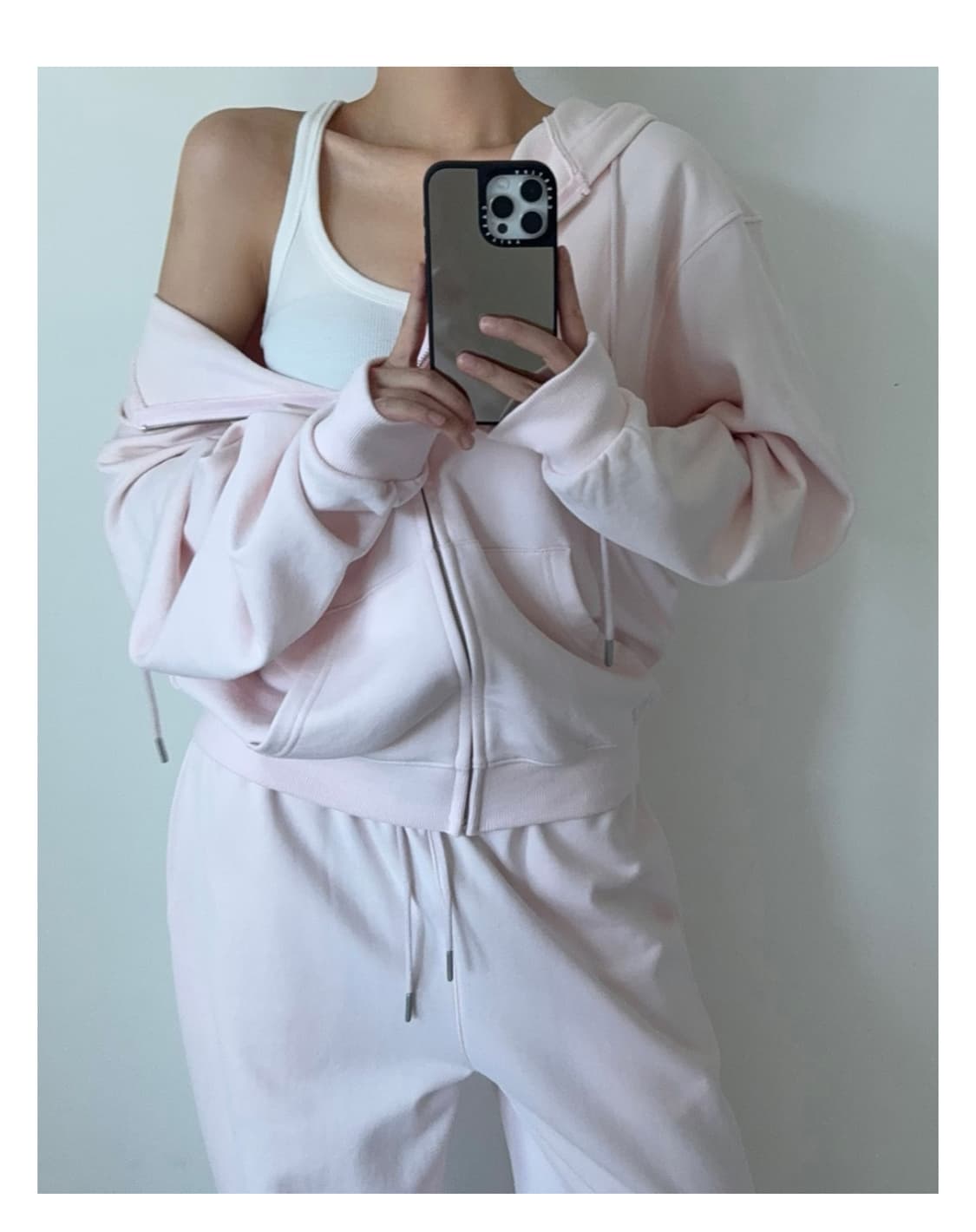 델라인 연핑크  후드집업 상품이미지2