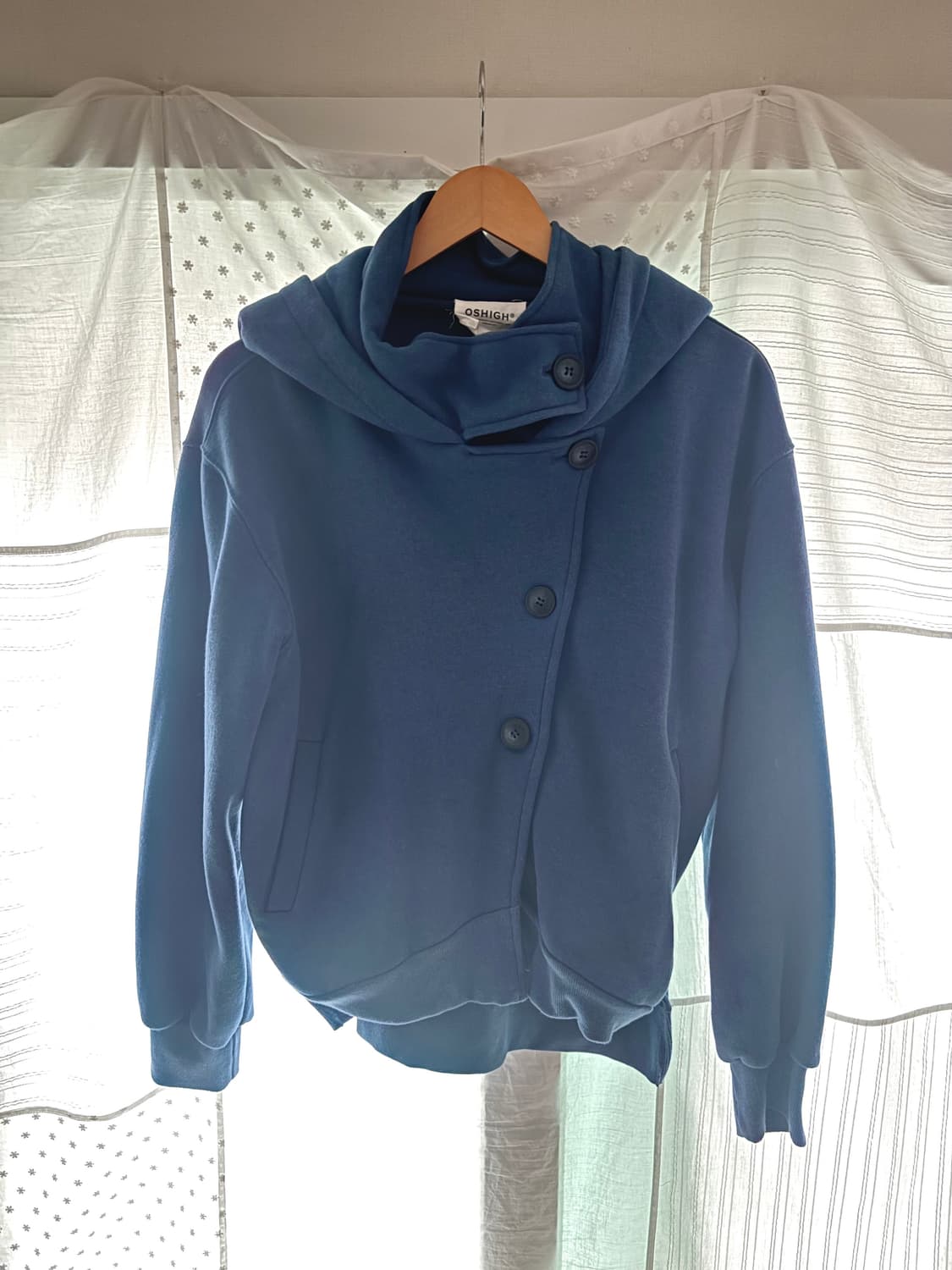 오스하이 하이넥 후드집업 blue oshigh 상품이미지3