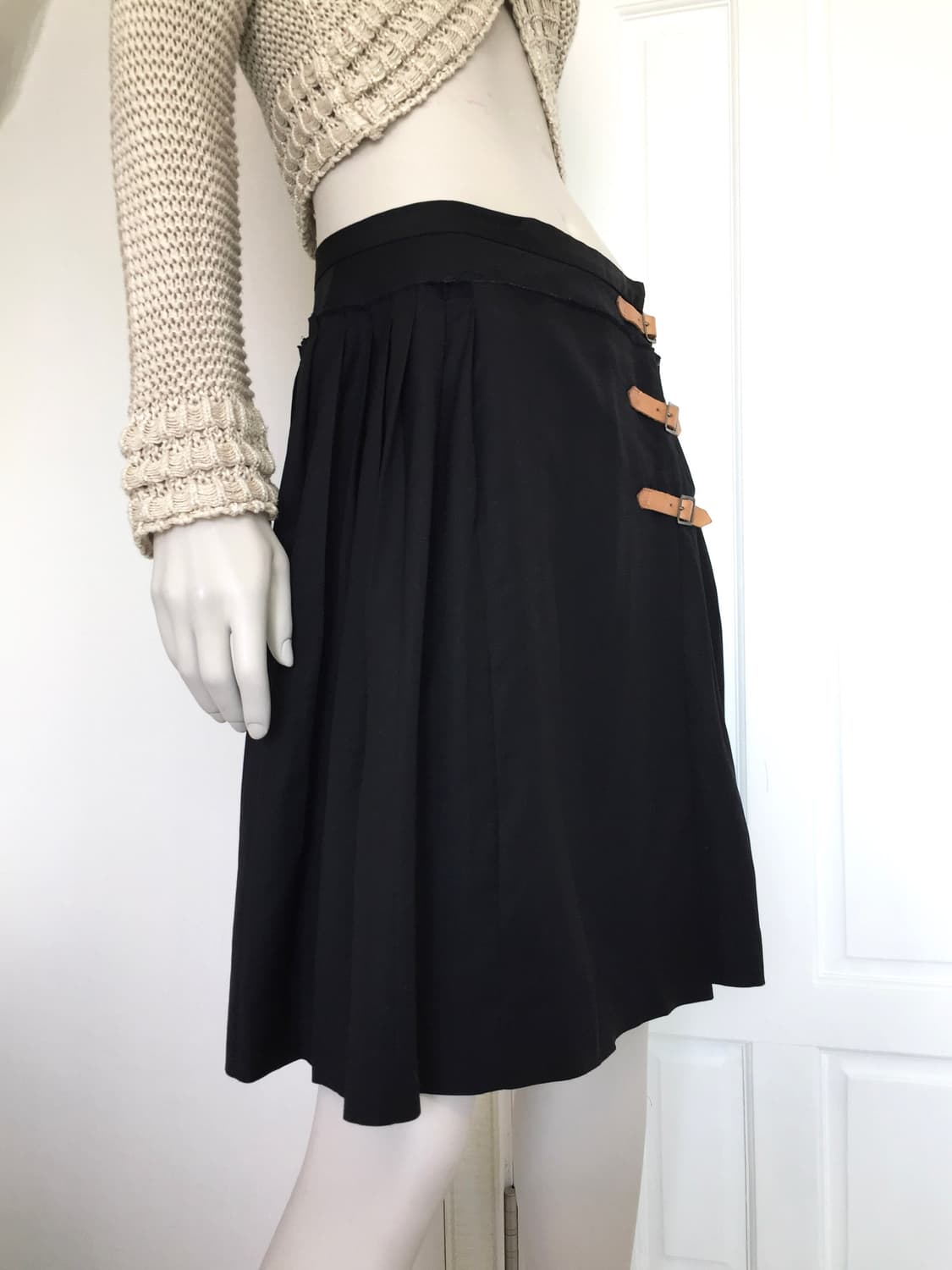 Belted Pleated Wrap Midi Skirt 상품이미지9