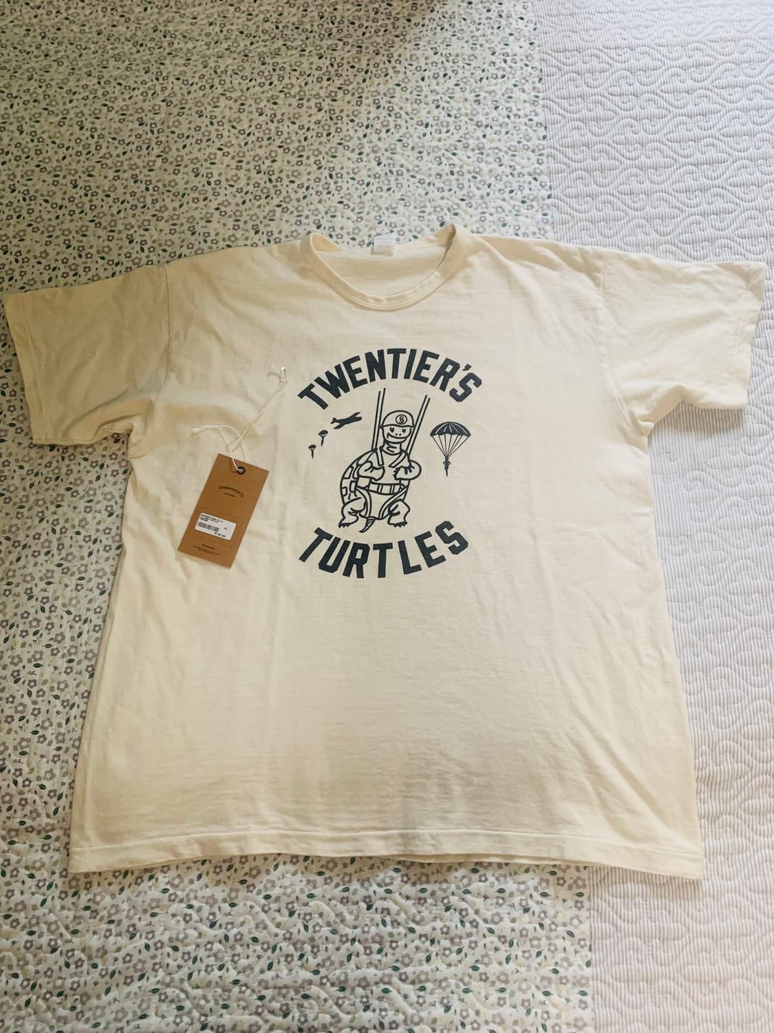 [XL] 웨어하우스 LOT 4064 TURTLES 반팔 티셔츠 크림 상품이미지2