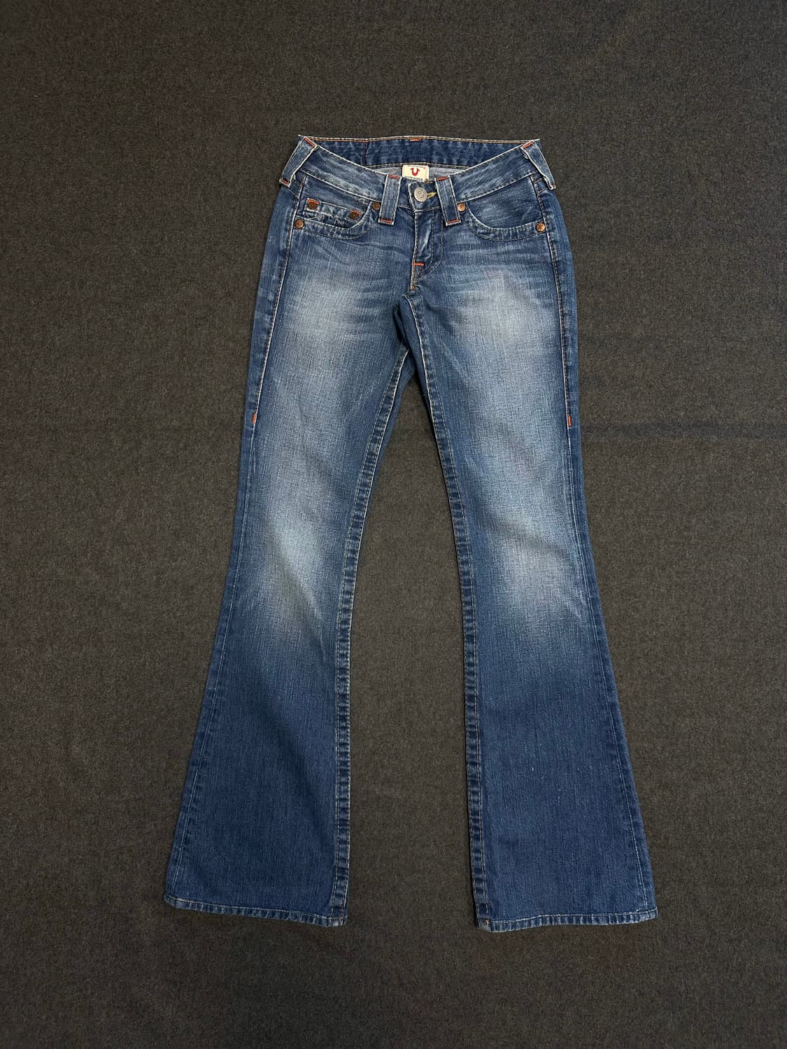 트루릴리전 자수 백패치 로우라이즈 부츠컷 데님팬츠 오리엔탈 y2k 상품이미지2