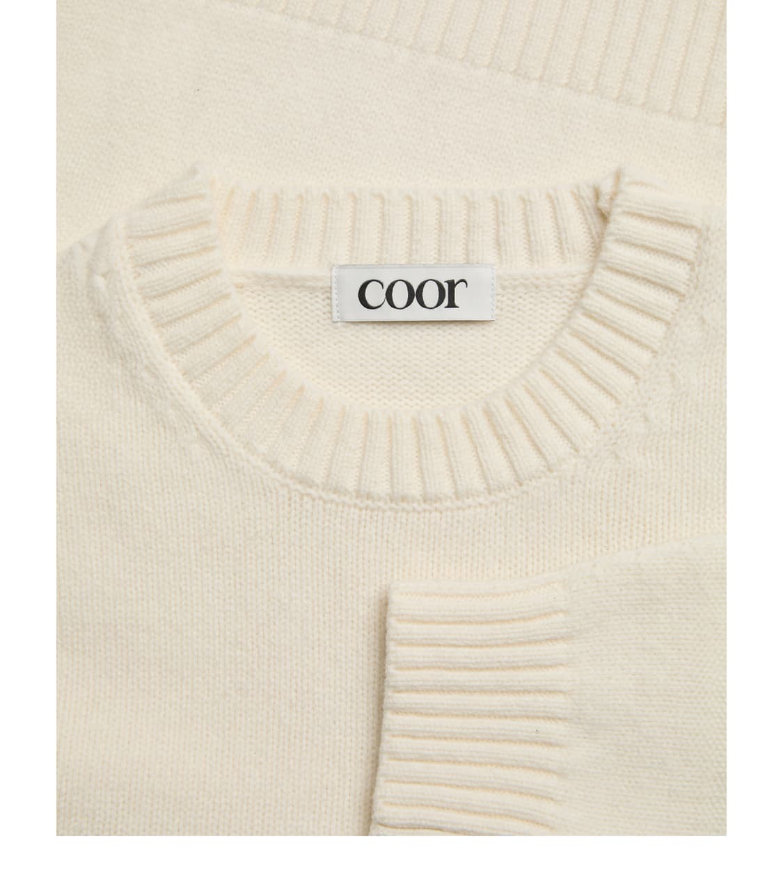 쿠어 울 크롭 크루넥 스웨터 (아이보리) 상품이미지3
