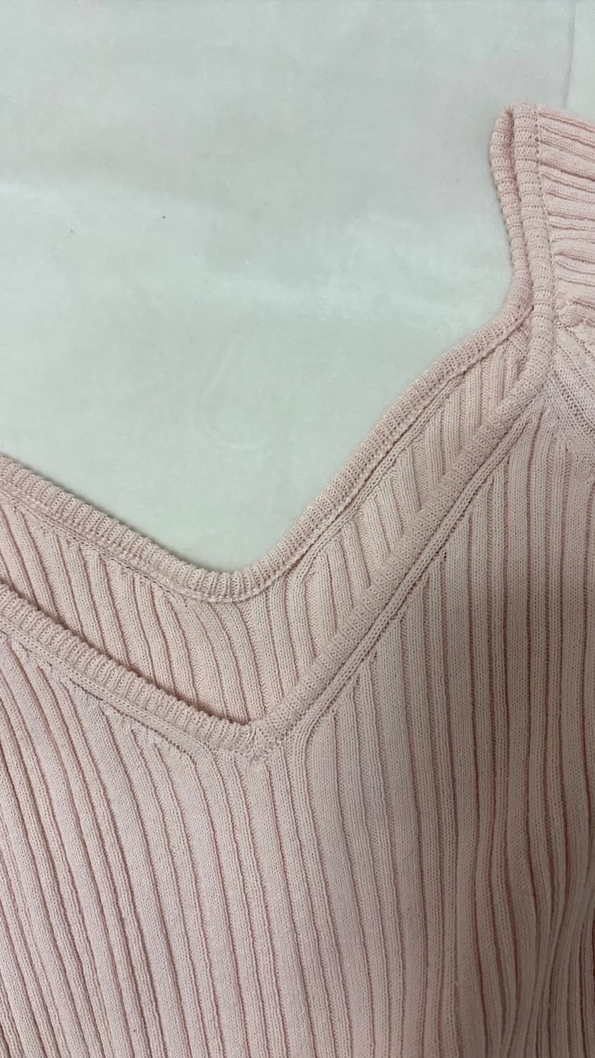 쓰리타임즈 브이 레이어드 드레스 핑크 상품이미지3