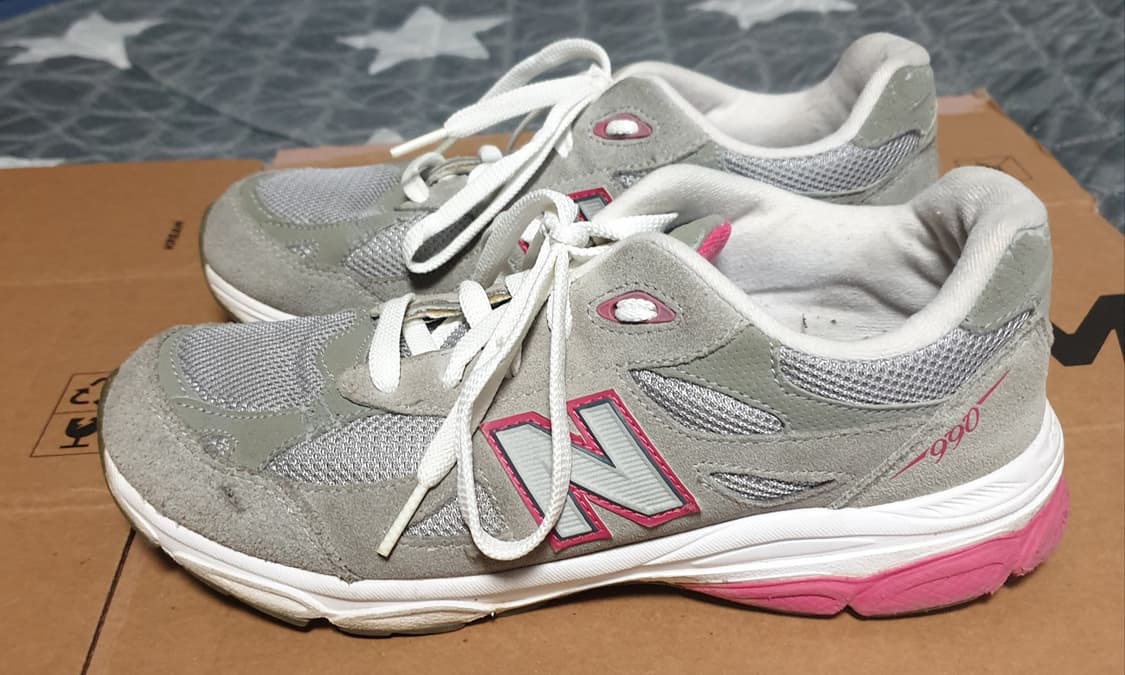 뉴발란스 990 그레이 핑크 스니커즈 (255) 상품이미지2
