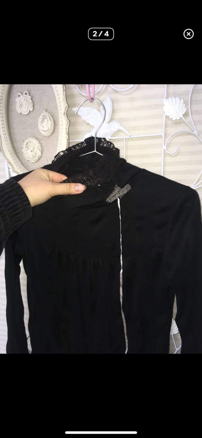 jpn vintage black lace layered ribbon 상품이미지3