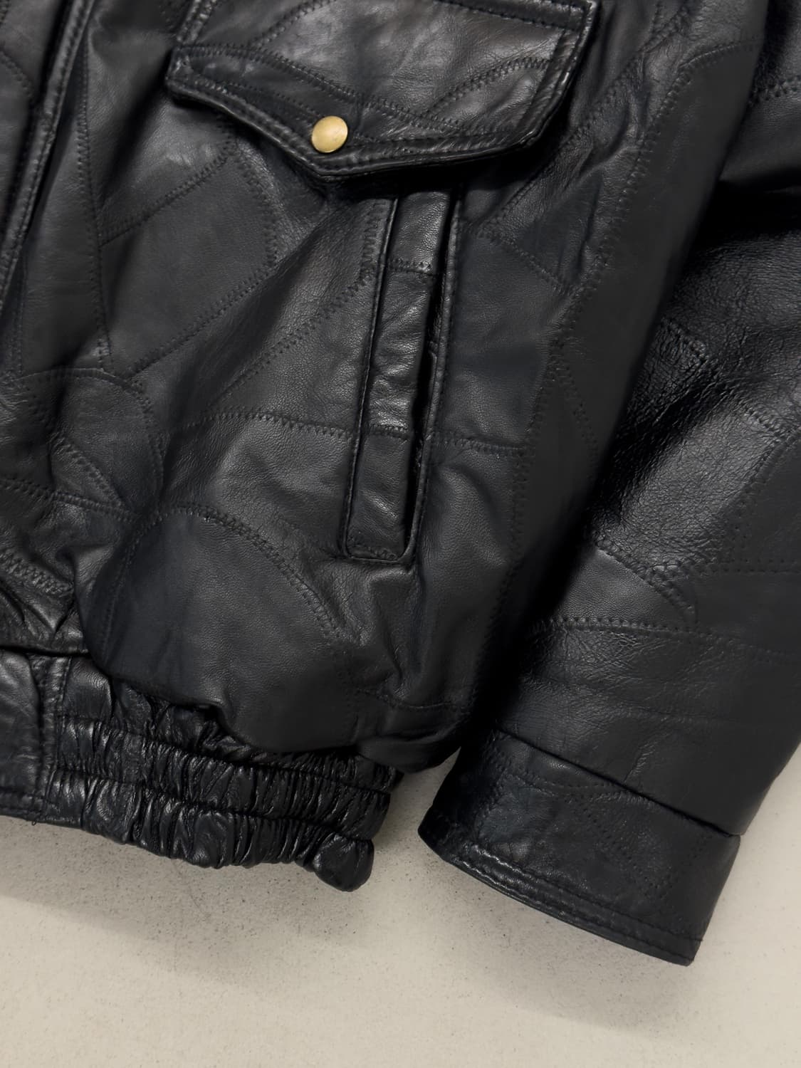 패치워크 레더 블루종 상품이미지6