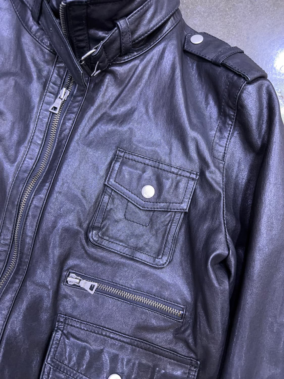 이태리 양가죽 멀티포켓 2way 레더자켓 105 상품이미지4