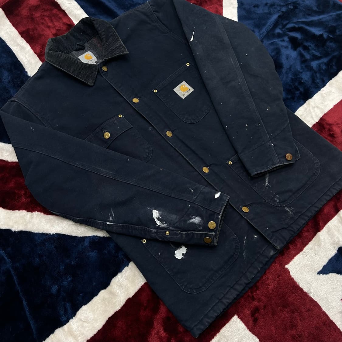 [L]칼하트 빈티지 초어 코트 자켓/짙은네이비/페인트 상품이미지2
