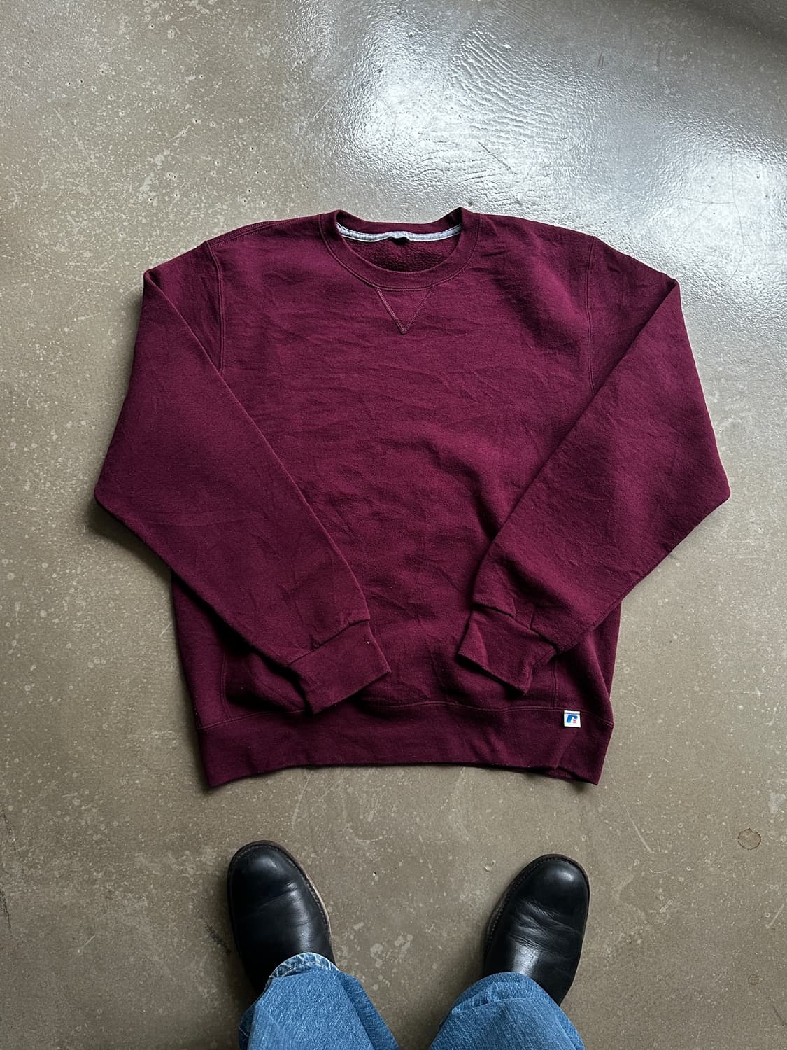 Russell Athletic 버건디 블랭크 스웻셔츠 상품이미지1