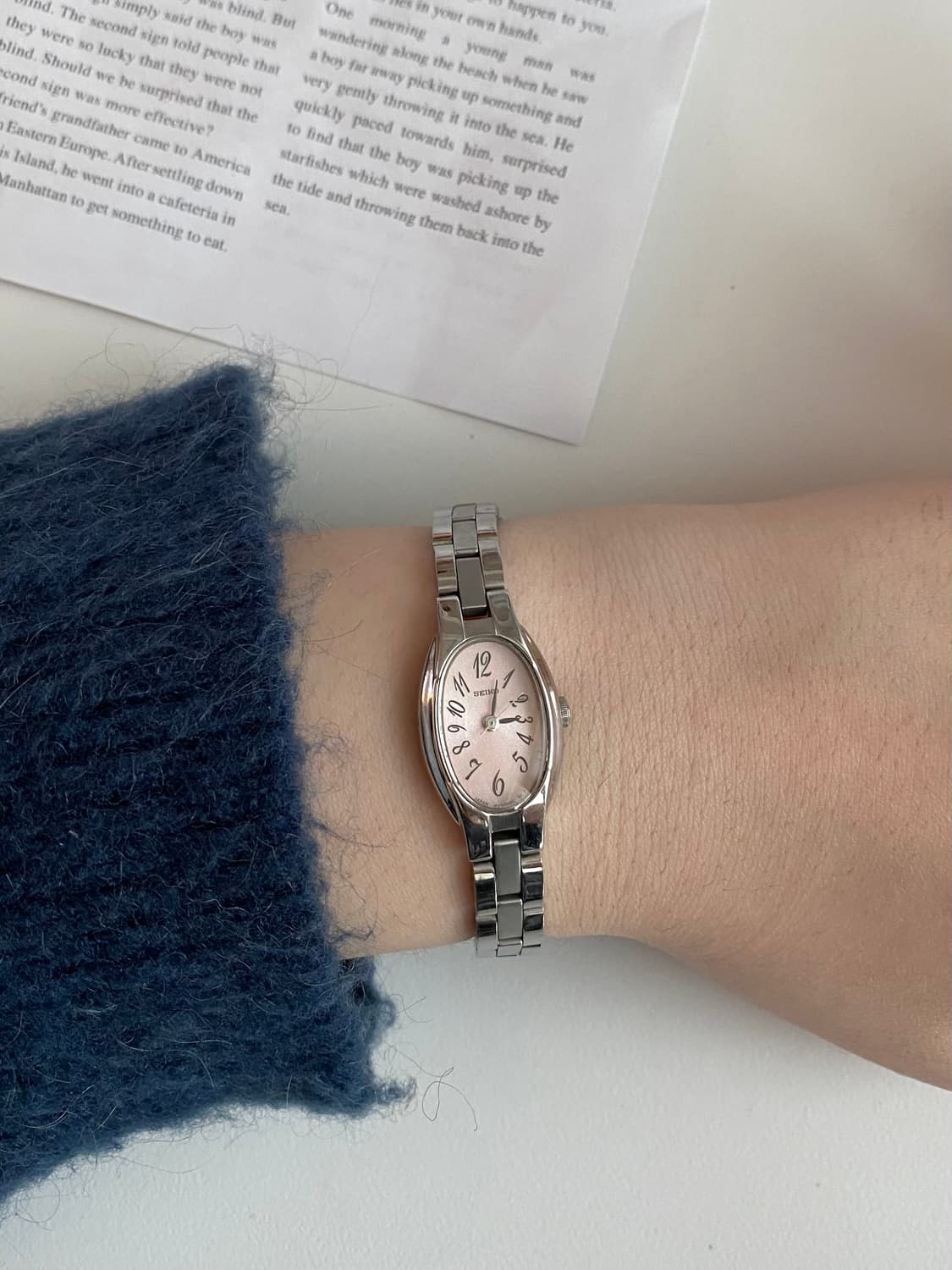 Seiko 세이코 오벌 쿼츠 레이디스 핑크 상품이미지9