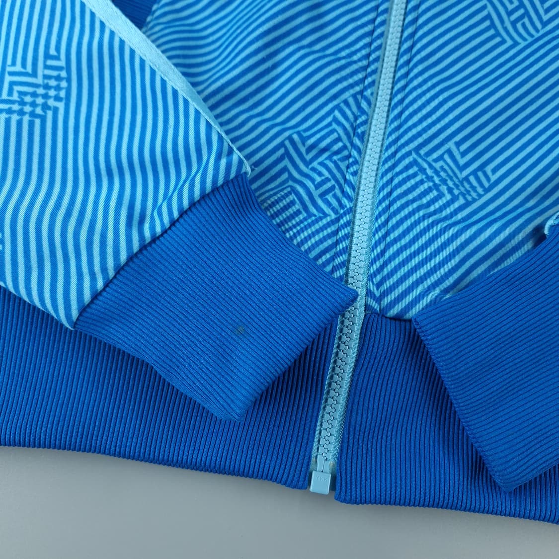 아디다스 00s 블루 스트라이프 트레포일 패턴 삼선 트랙탑 집업 져지 S 상품이미지6