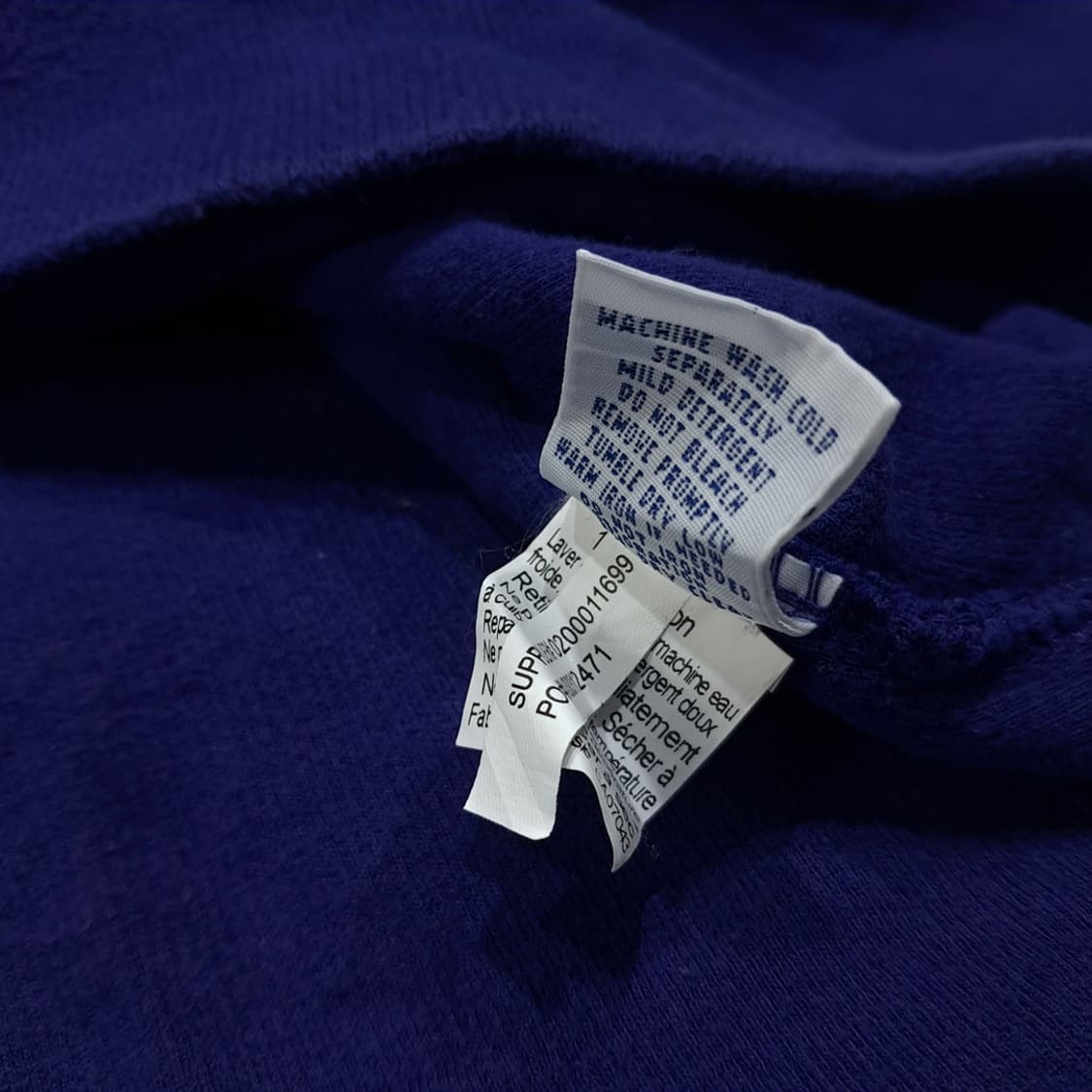 CL382 L 폴로 90s 코튼 가죽풀러 로열블루 하프집업 니트 상품이미지6