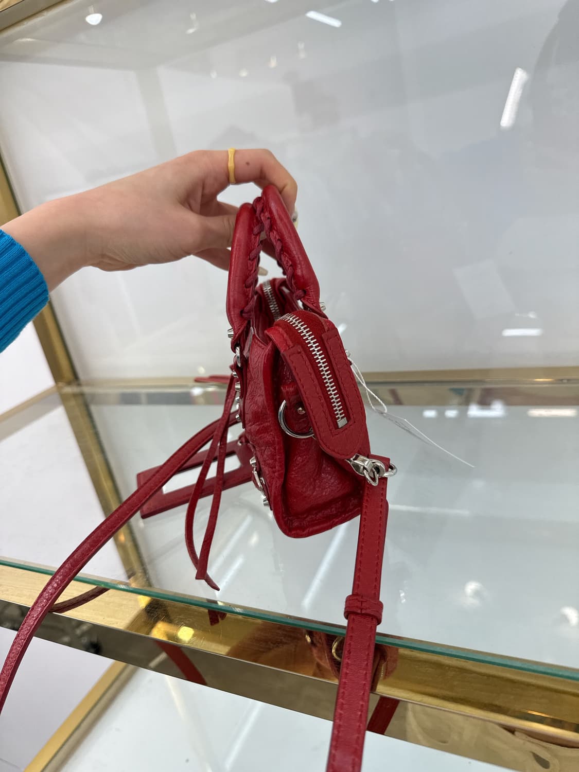 발렌시아가 나노 모터 시티백 레드 (정품) 상품이미지3