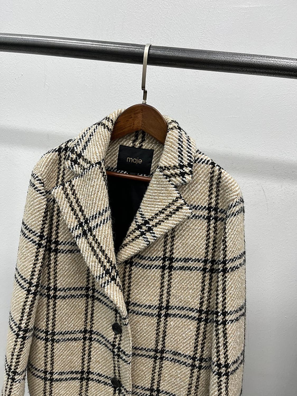 여) 마쥬 체크 울코트  상품이미지3