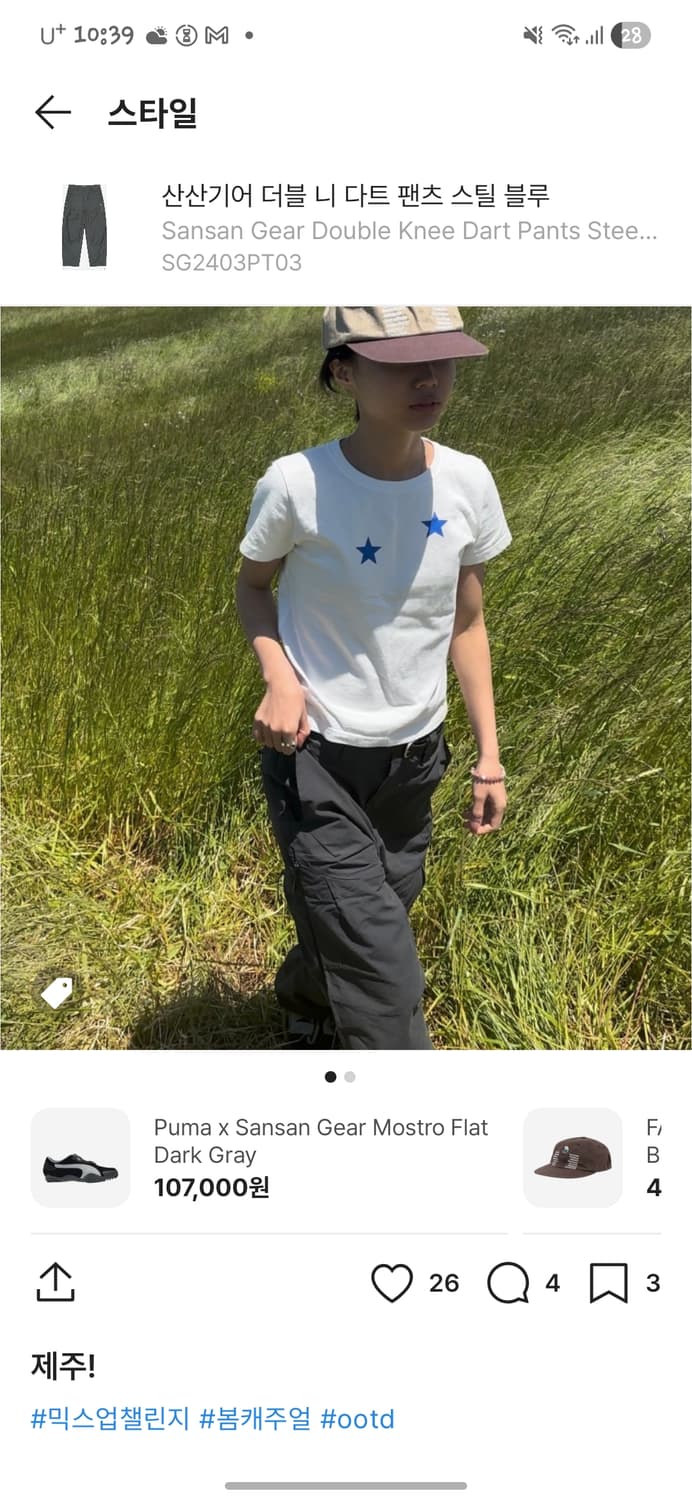 산산기어 패널드 다트 팬츠 1사이즈 상품이미지2