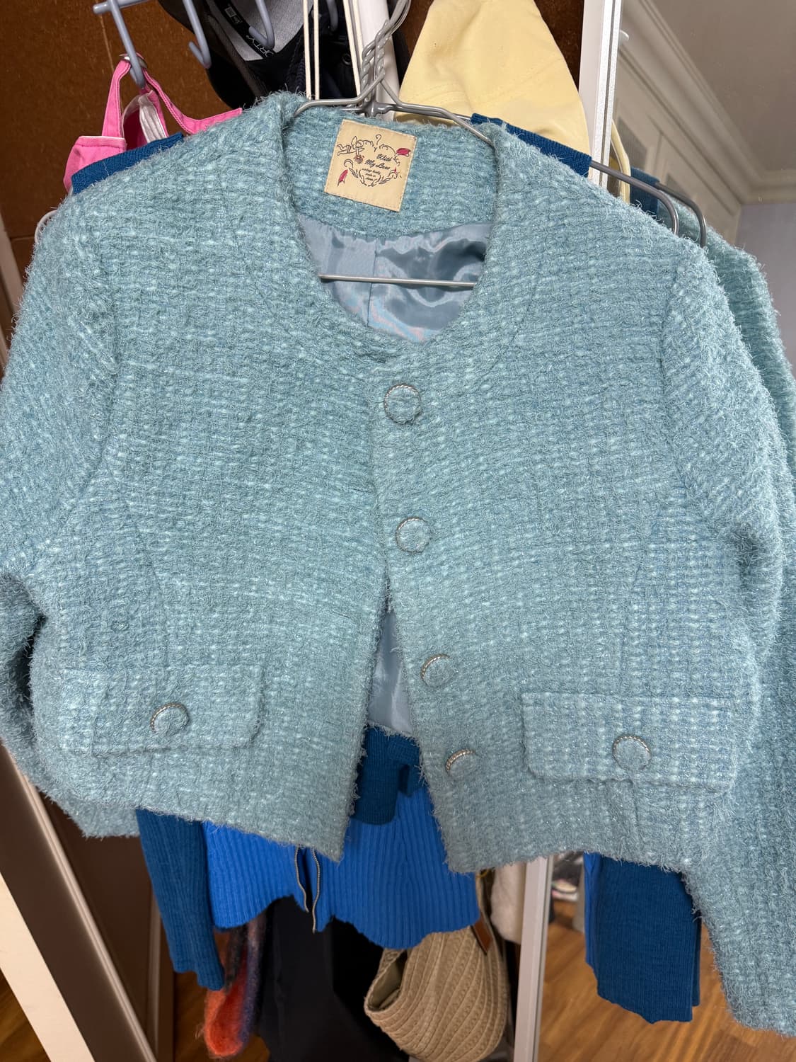 윗마럽 With My Love 하늘색 트위드 자켓 상품이미지3