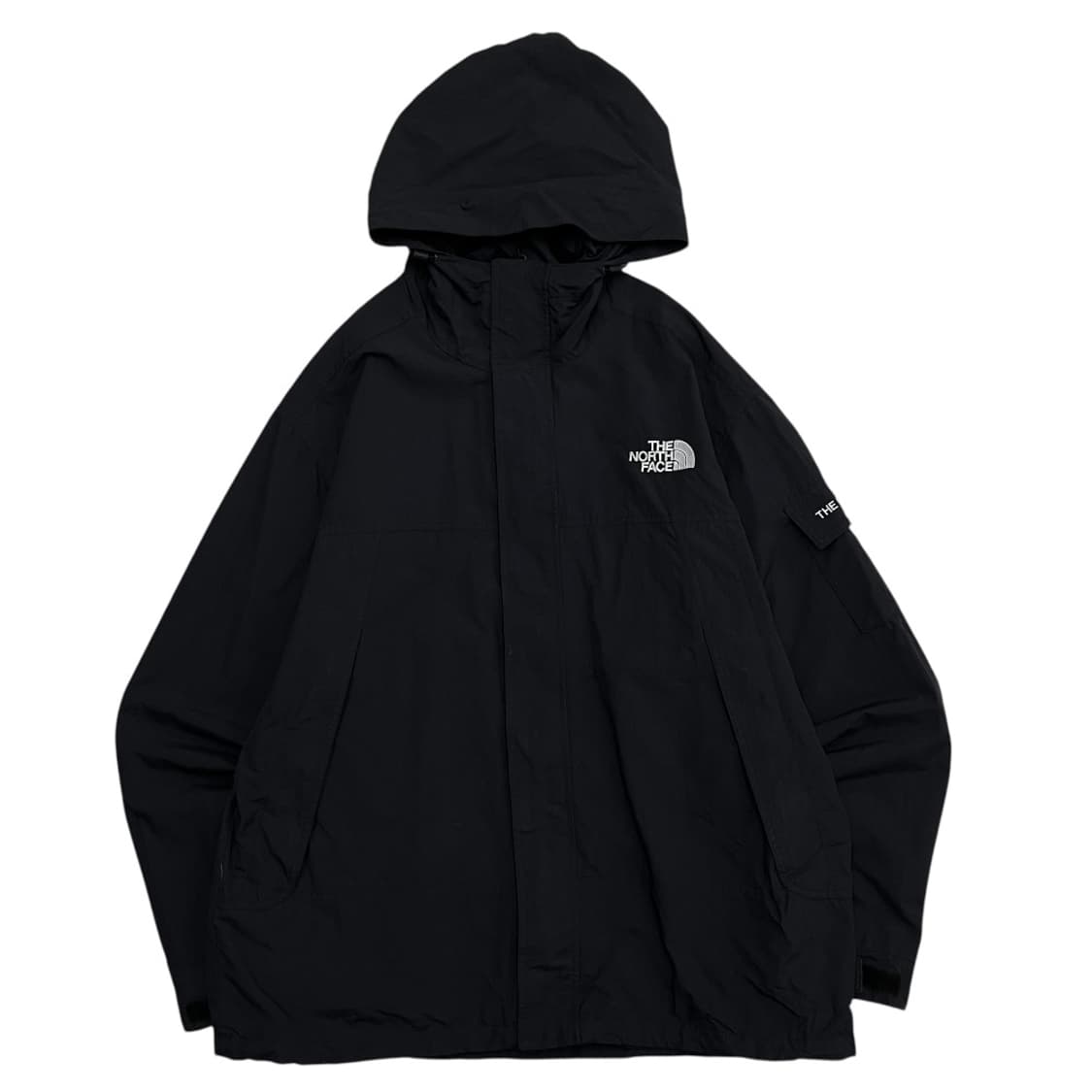 노스페이스 사이드패치 로고 블랙 후드 바람막이 2XL 상품이미지2