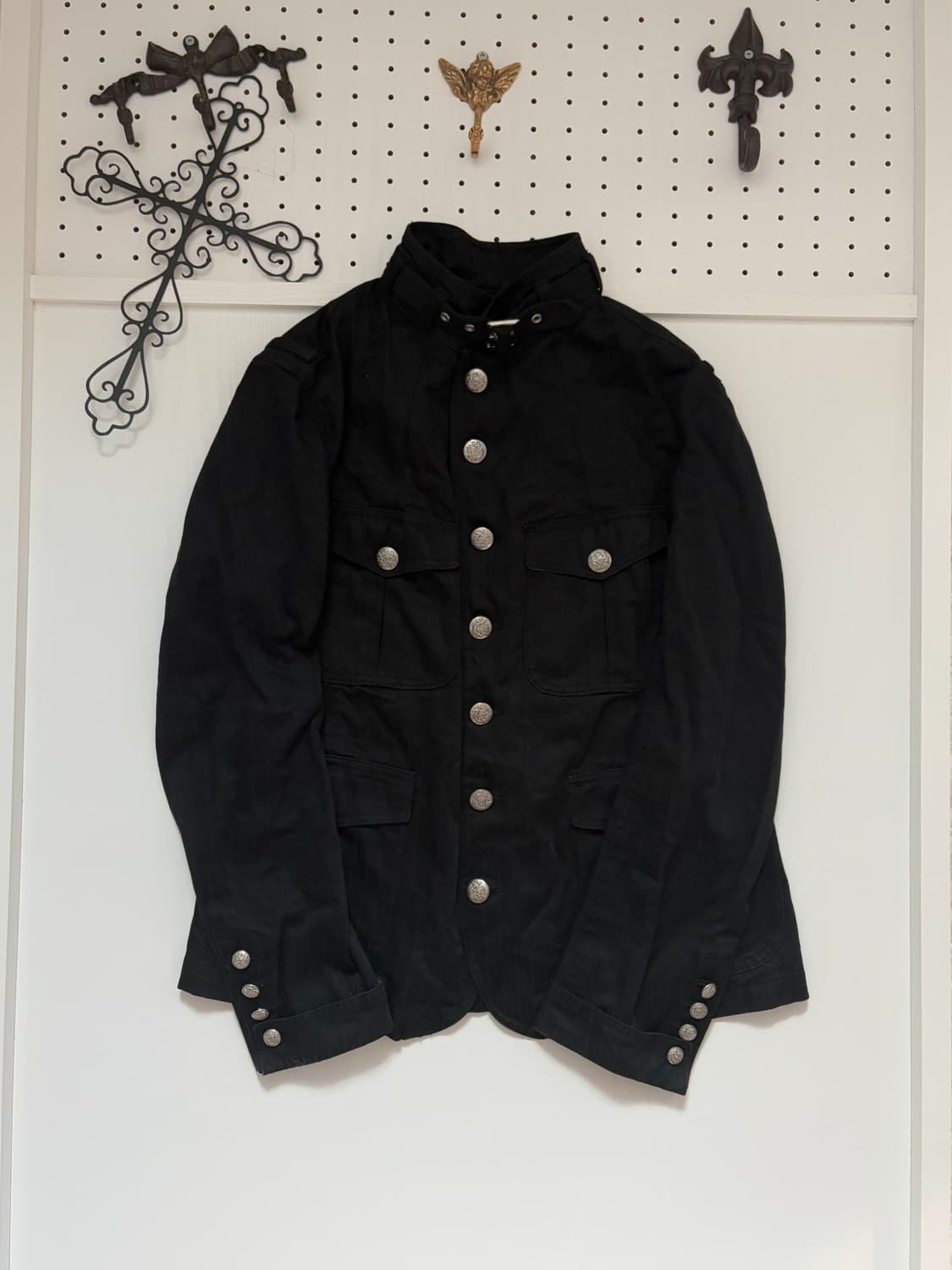 Black Neck Buckle Detail Jacket 상품이미지1