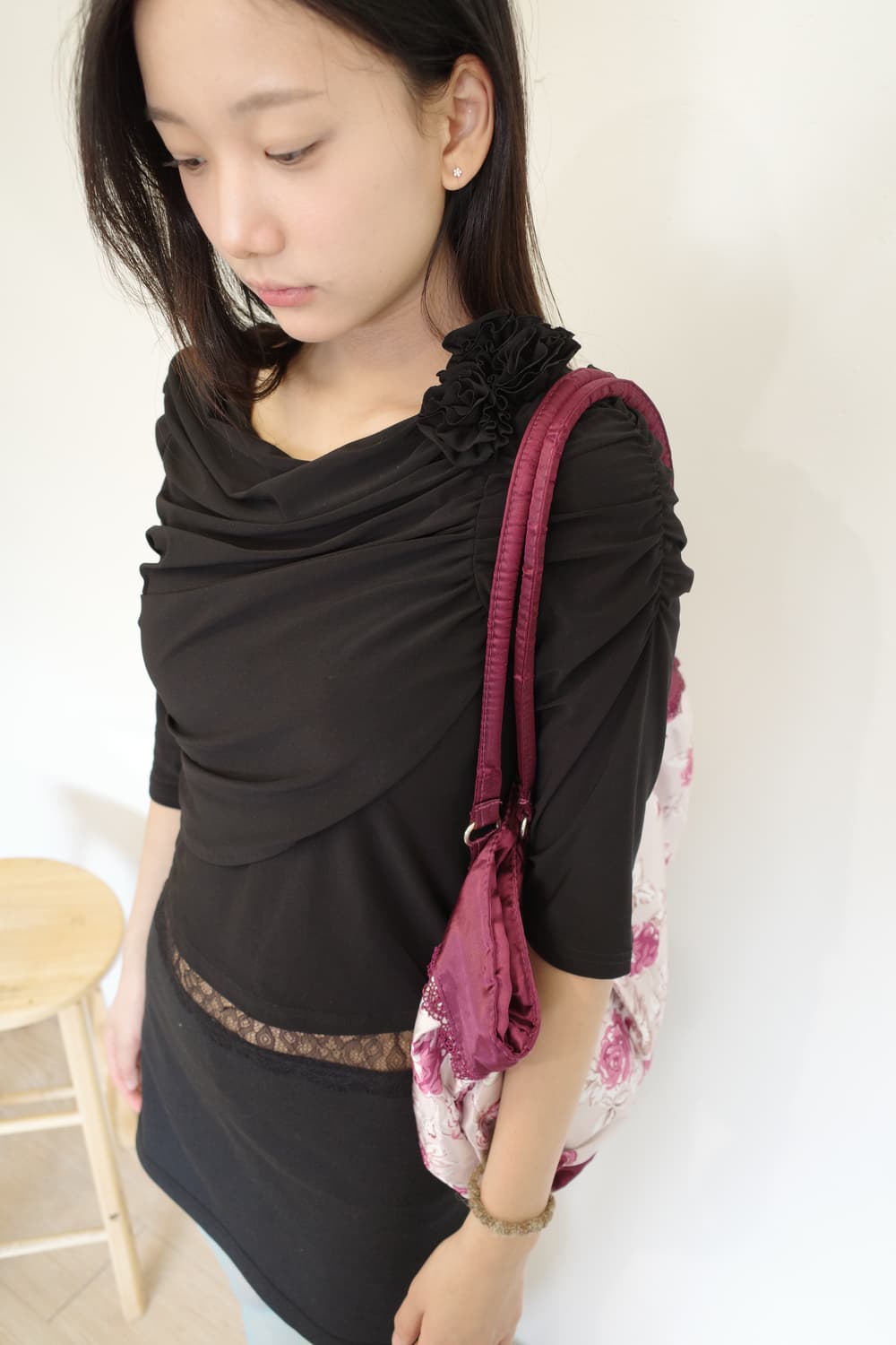 flower shirring T-shirt 상품이미지1