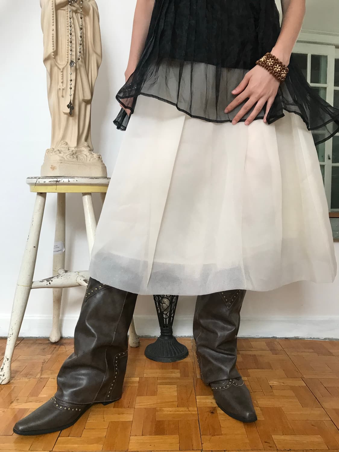 vintage pleats sleeveless 상품이미지6