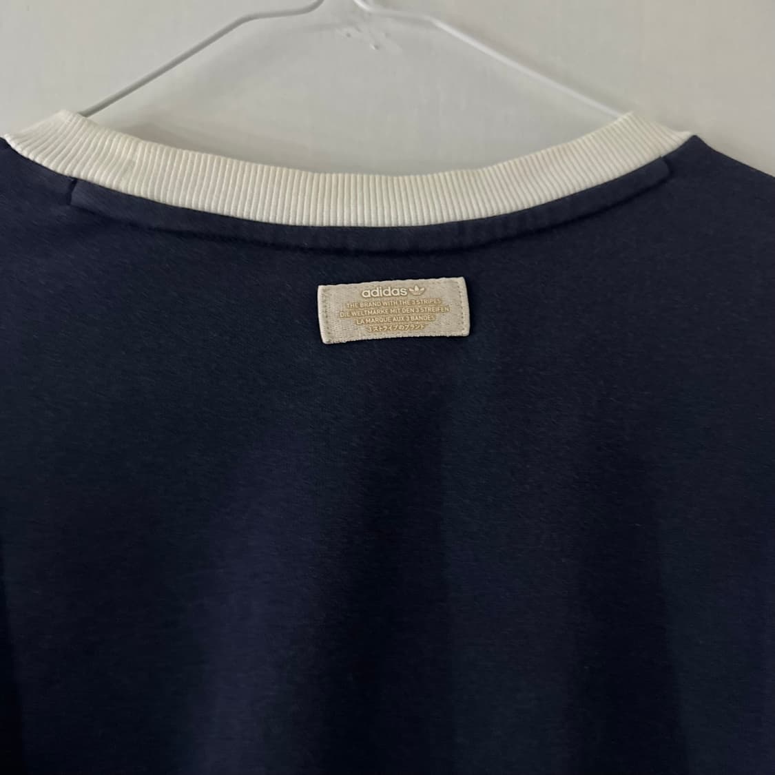 아디다스 불꽃 파이어버드 배색 네이비 화이트 맨투맨 상품이미지8