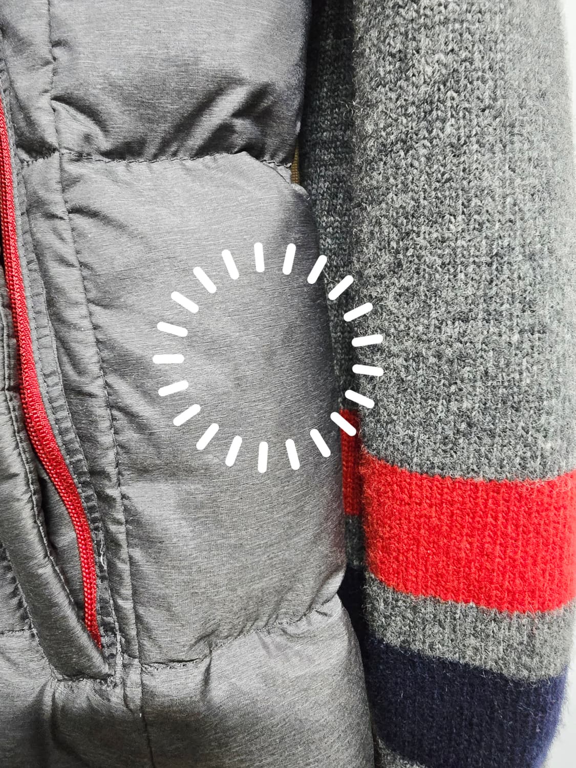 JDX 덕다운패딩 니트 배색 점퍼100 상품이미지9