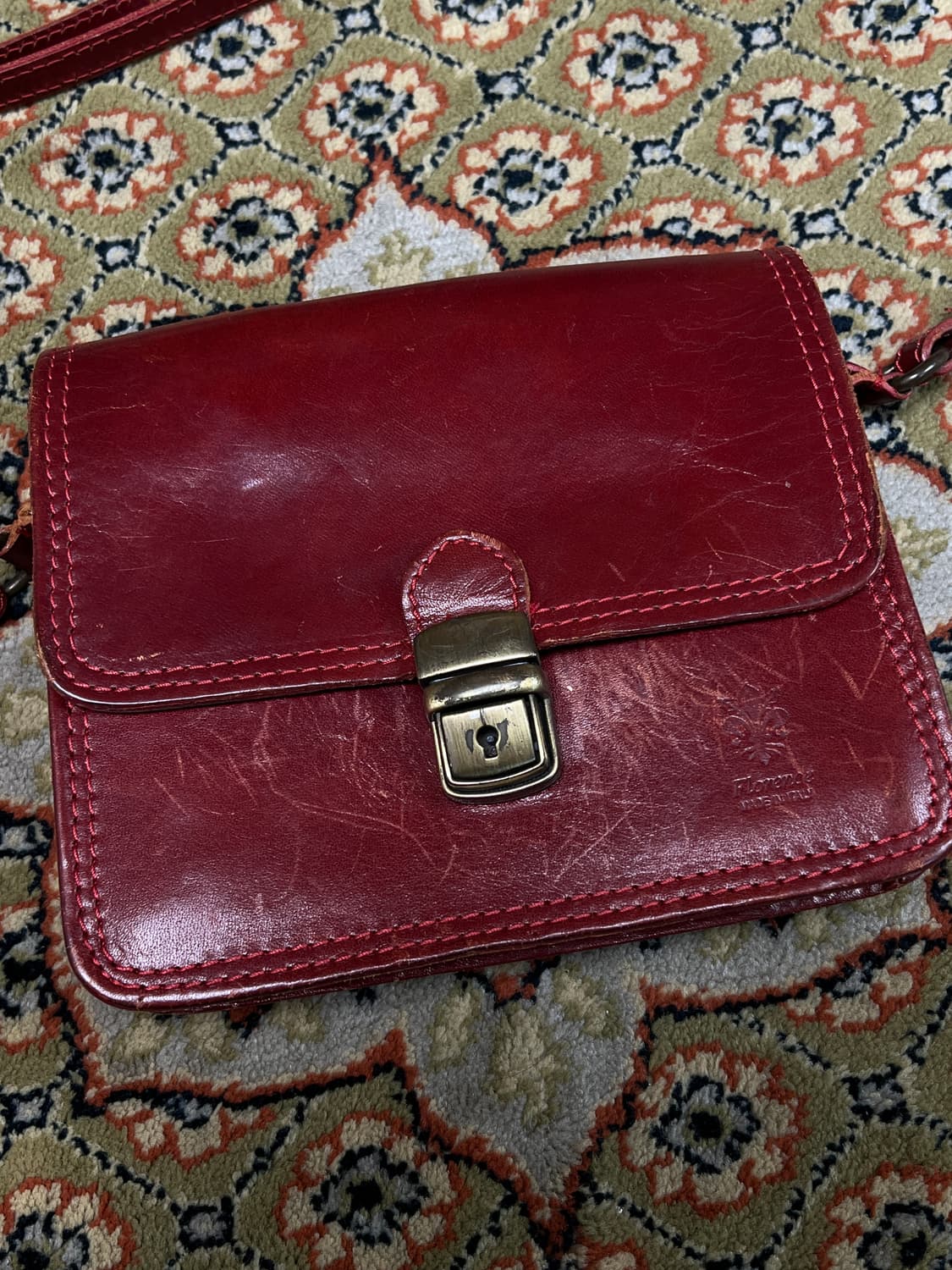 [OS] 이태리 빈티지 가죽 미니 숄더백 버건디 상품이미지3