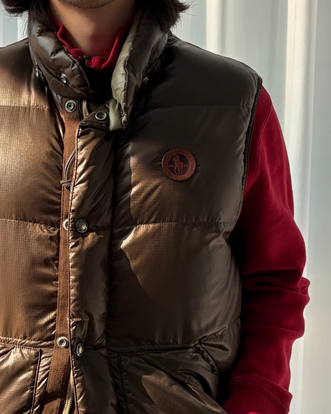 [L]폴로 랄프로렌 레더 포니 투웨이 푸퍼 패딩 베스트 상품이미지3