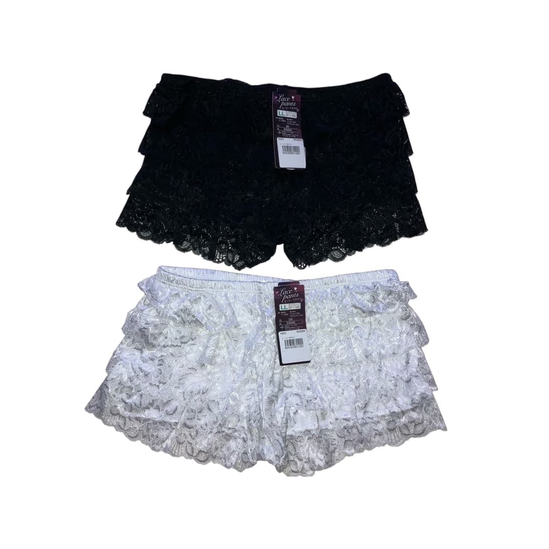 일본브랜드 캉캉 레이스 숏팬츠 화이트 + 블랙 갸루 상품이미지1