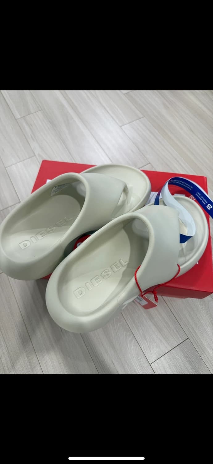 디젤 슬리퍼 아이보리 새상품 260 상품이미지4