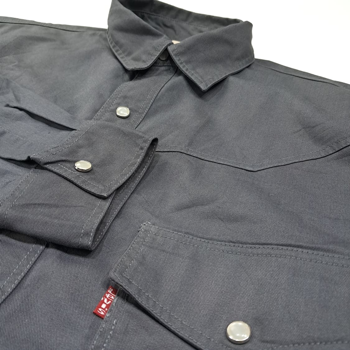 CL643 M 리바이스 90s 유럽판 웨스턴 머드 그레이 셔츠 남방 상품이미지3