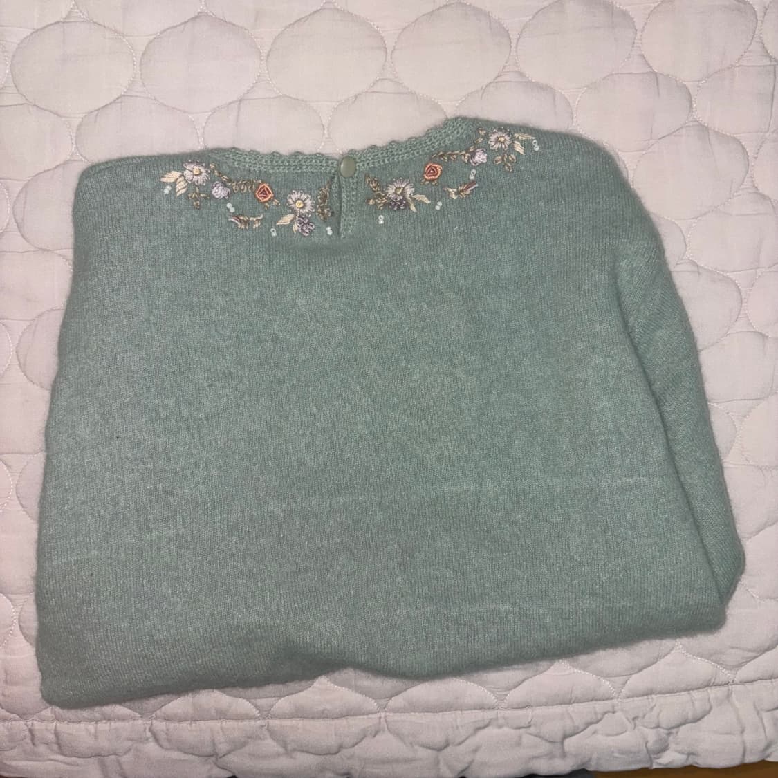 일본 빈티지 모리걸 페어리 자수 진주 니트 상품이미지3