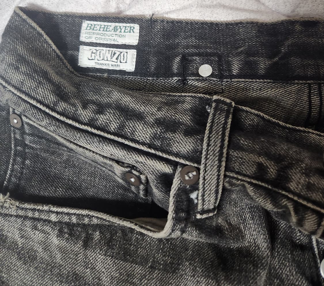(2) 비헤비어 523L 셀비지 데님 워시드 블랙 상품이미지6