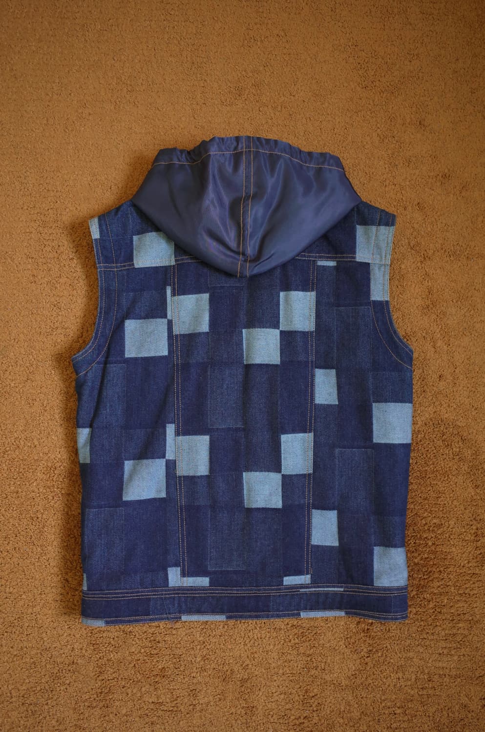 오프닝세레모니 데님 패치워크 후드 조끼 상품이미지4