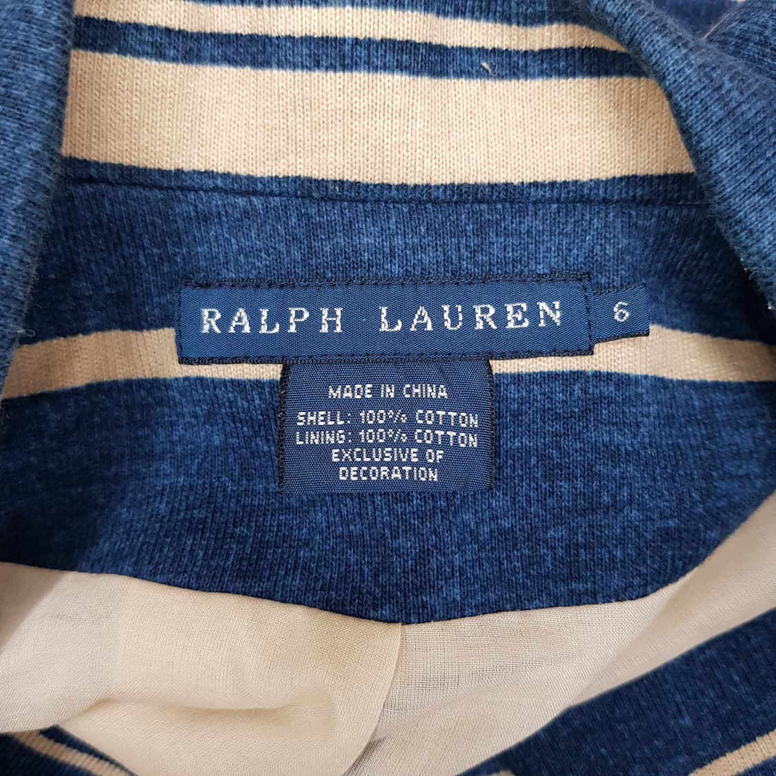 랄프로렌 스트라이프 코튼 블레이저 자켓 6사이즈 상품이미지4