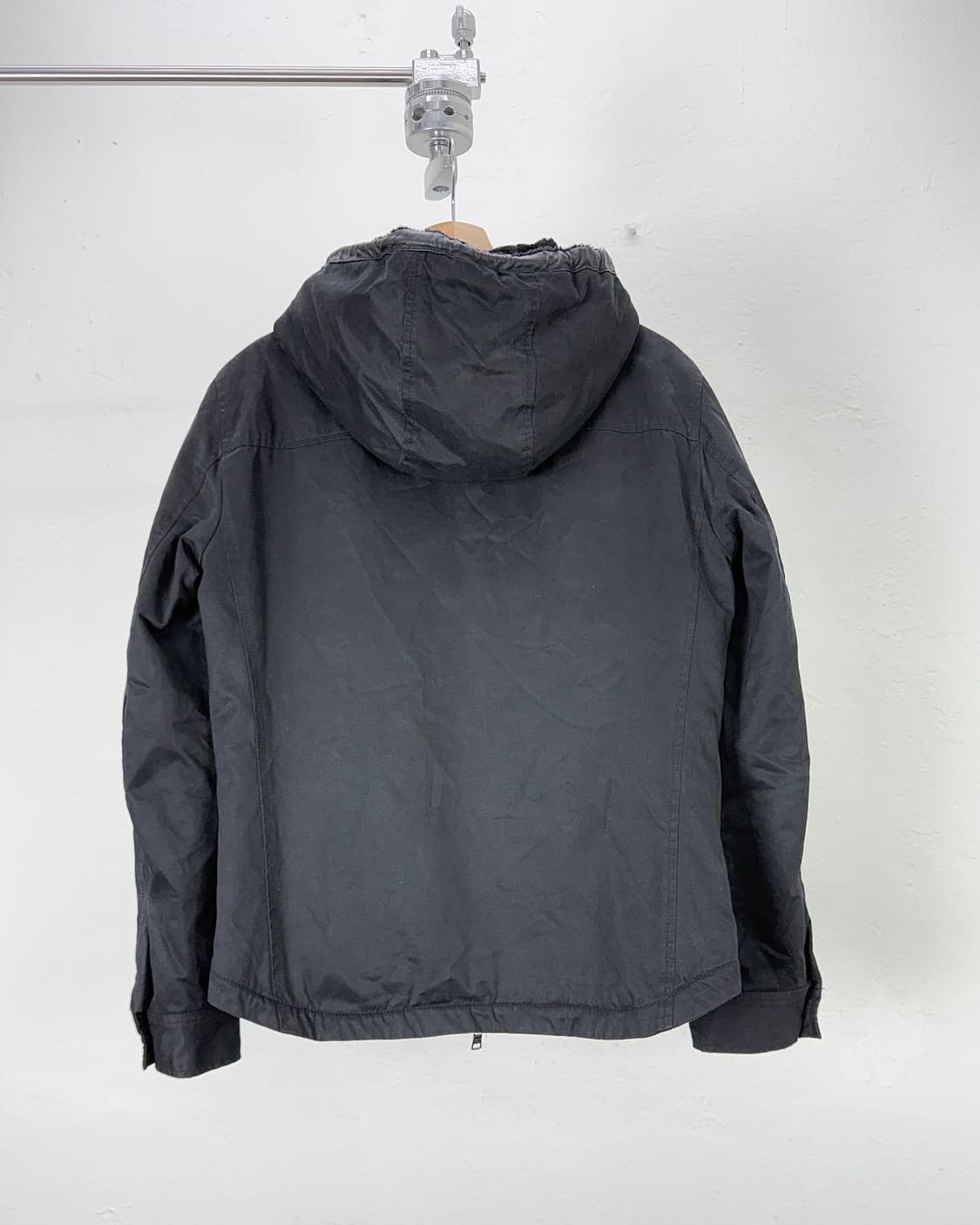 아르마니 익스체인지 포켓 블랙 헤어리 후디 라인 자켓 상품이미지6