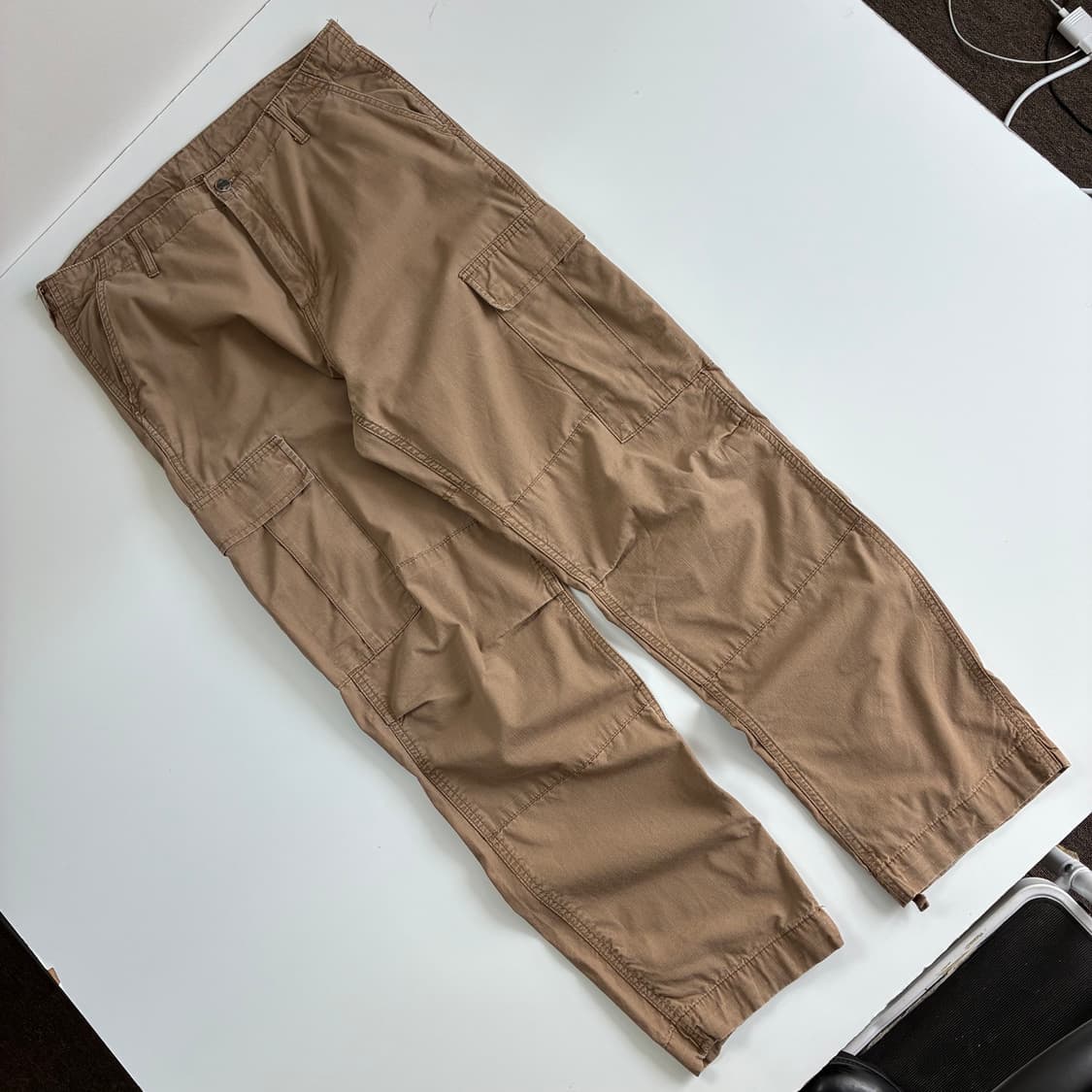 Carhatt 칼하트 베이지브라운 레귤러 팬츠 상품이미지4