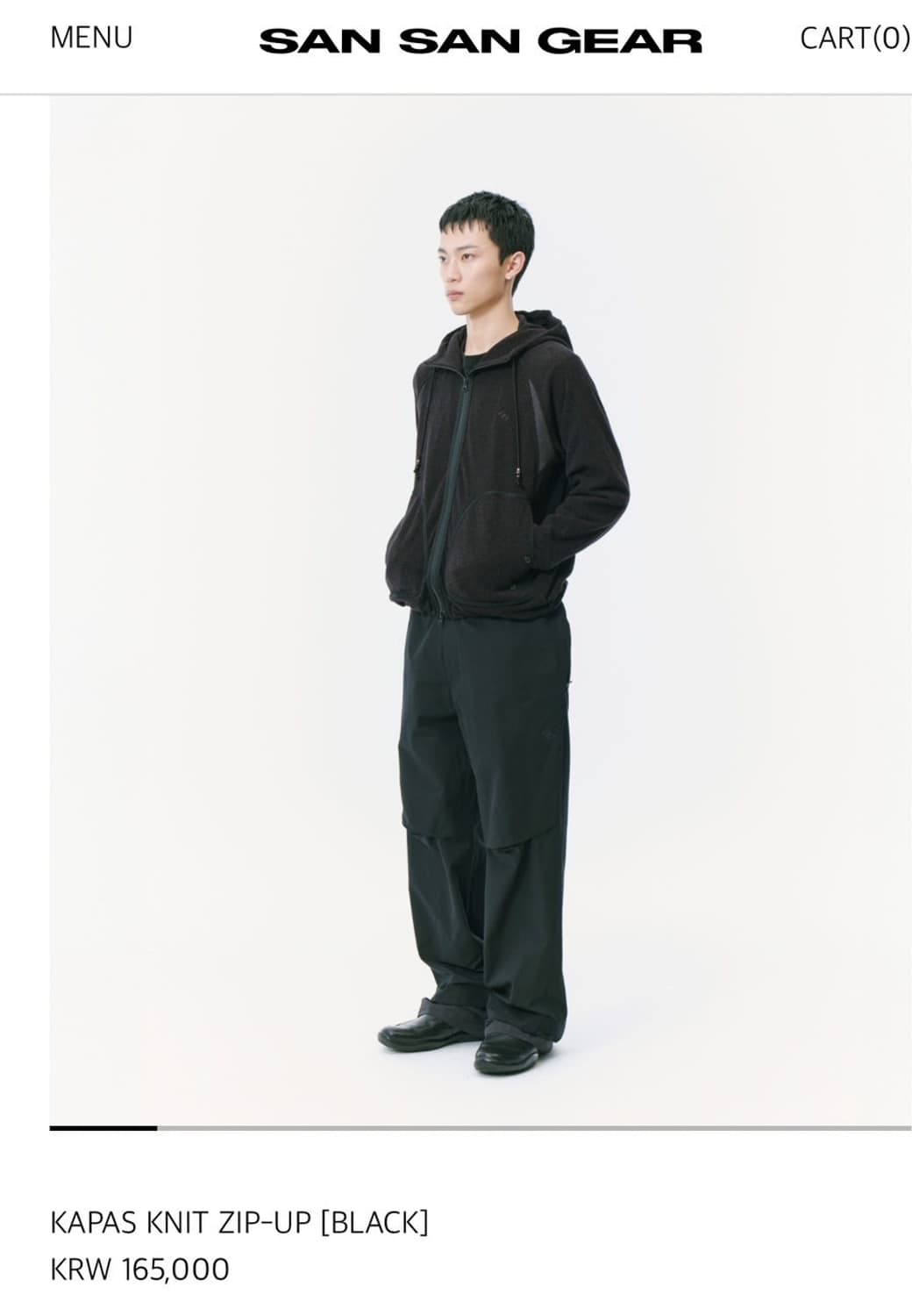 산산기어 카파스 니트집업 블랙 3 상품이미지2