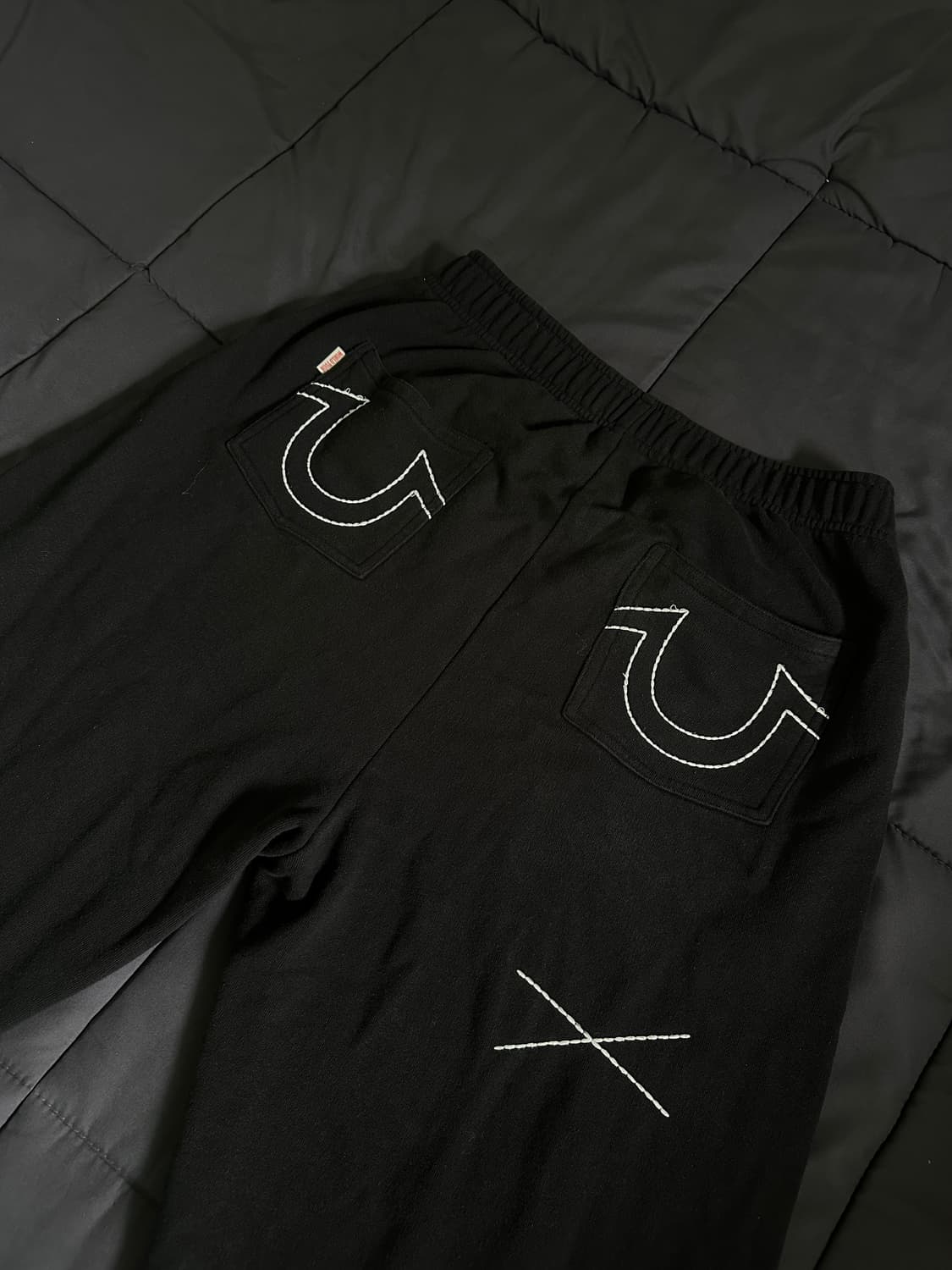 (센트럴 씨) 트루 릴리전 벤딩 스웻팬츠 블랙 L / 와이드 오버핏 상품이미지3