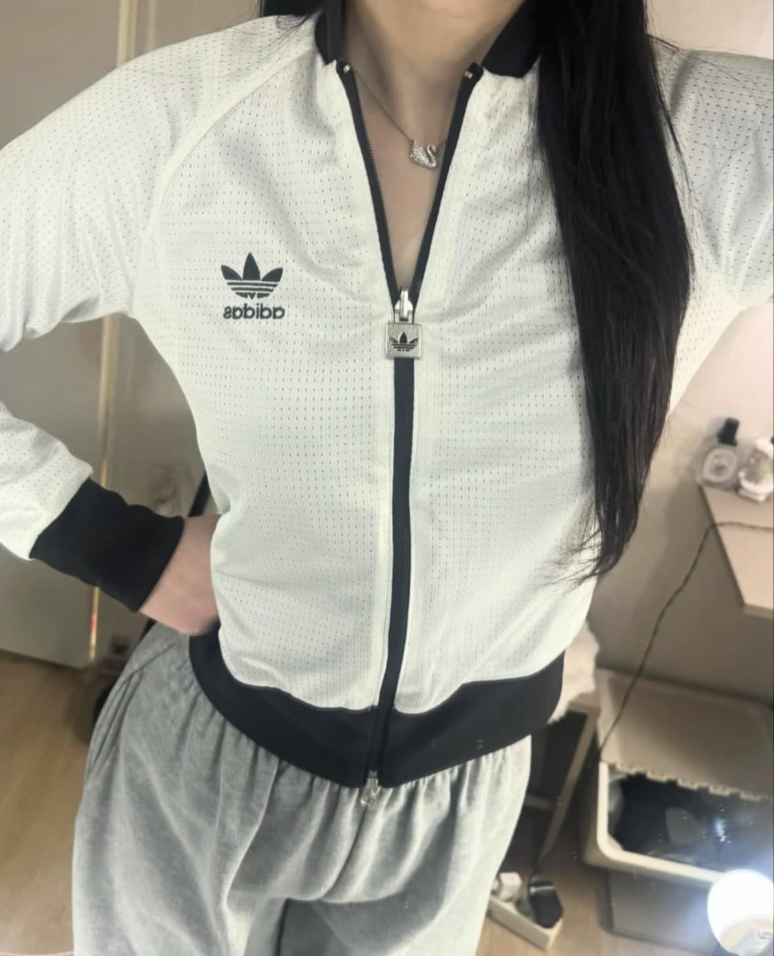 대장 흰검 희귀 양면 아디다스 파이어버드 리버시블 매쉬 져지 🤍🖤 상품이미지3