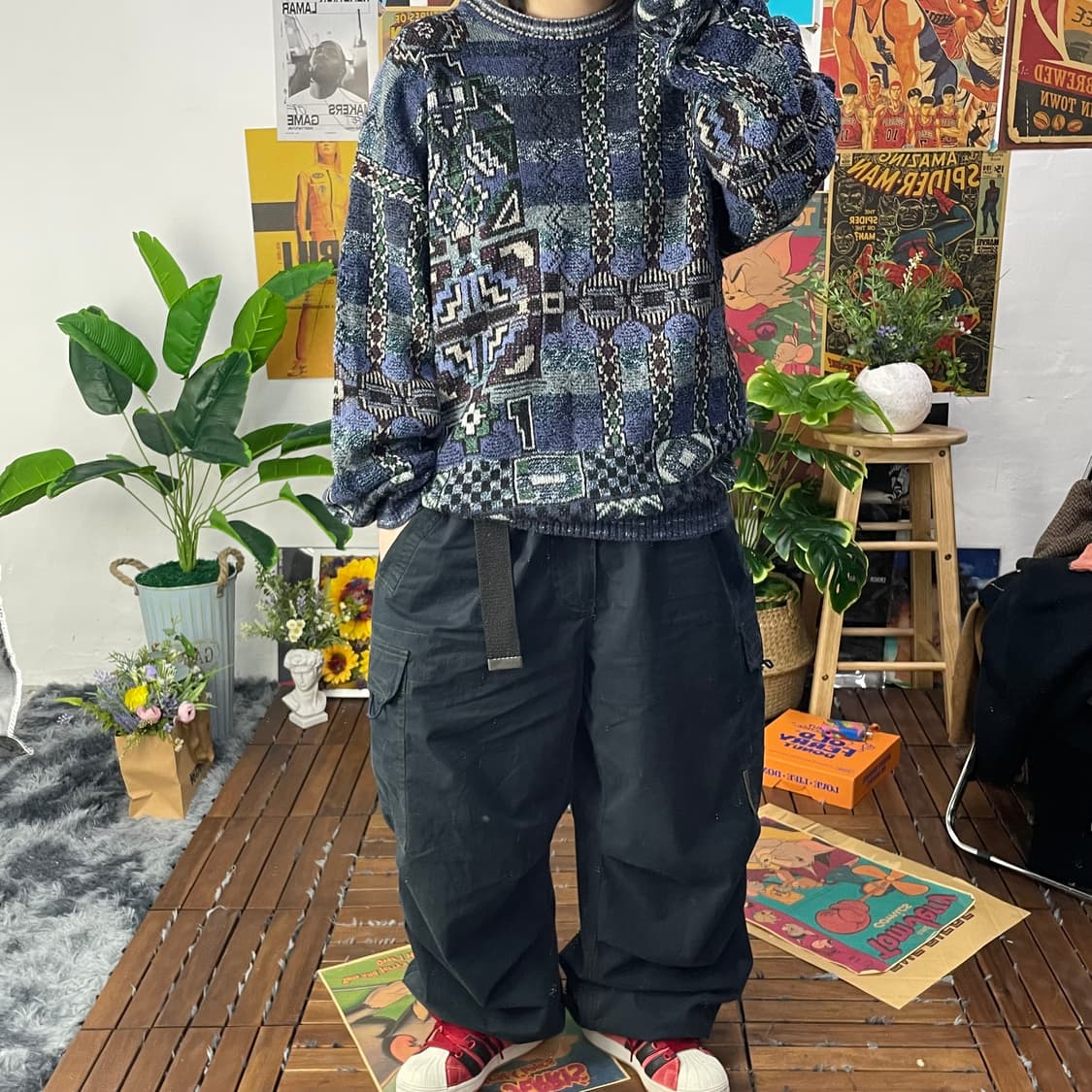 [L]80’s 이태리 울 혼방 패턴 스웨터 상품이미지3