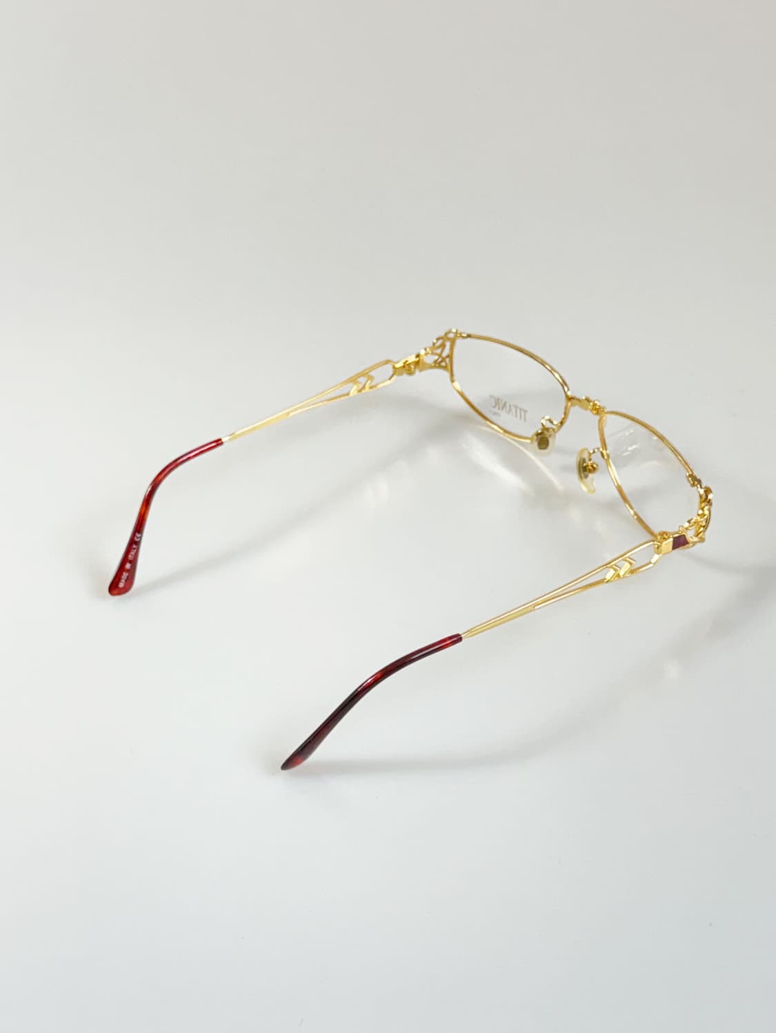 90s 이태리제 TITANIC 골드 필리그리 프레임 빈티지 안경 상품이미지4