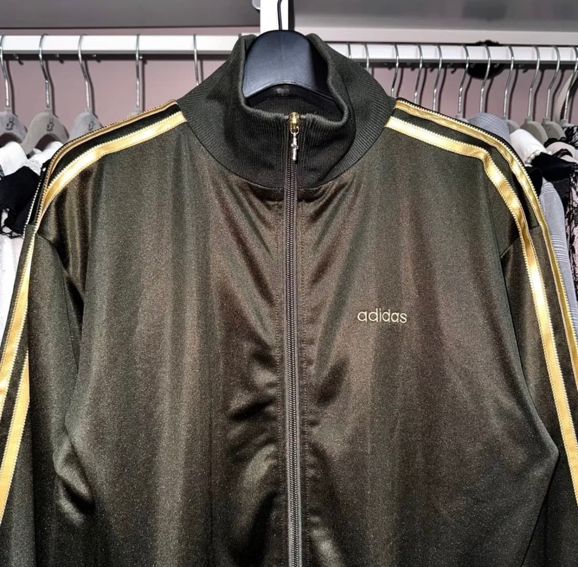 ADIDAS 아디다스 90s 카키 금장 져지 집업 상품이미지2