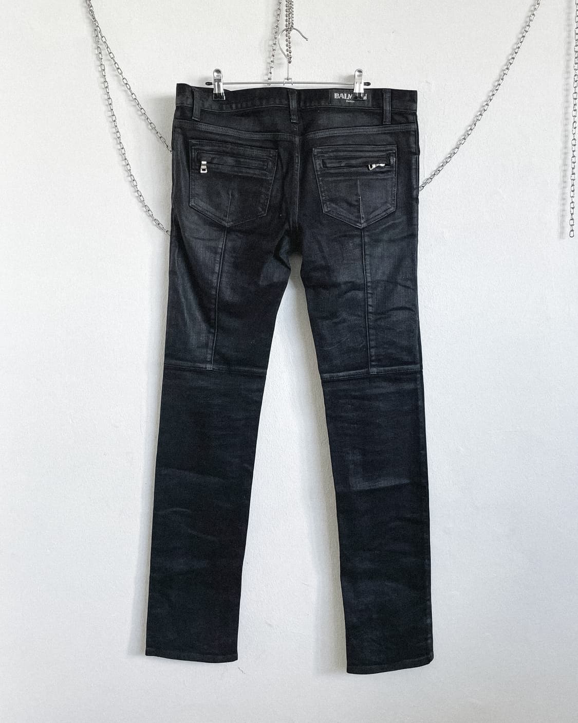 [34] 발망 데카르넹 왁스코팅 스택핏 바이커데님 상품이미지7