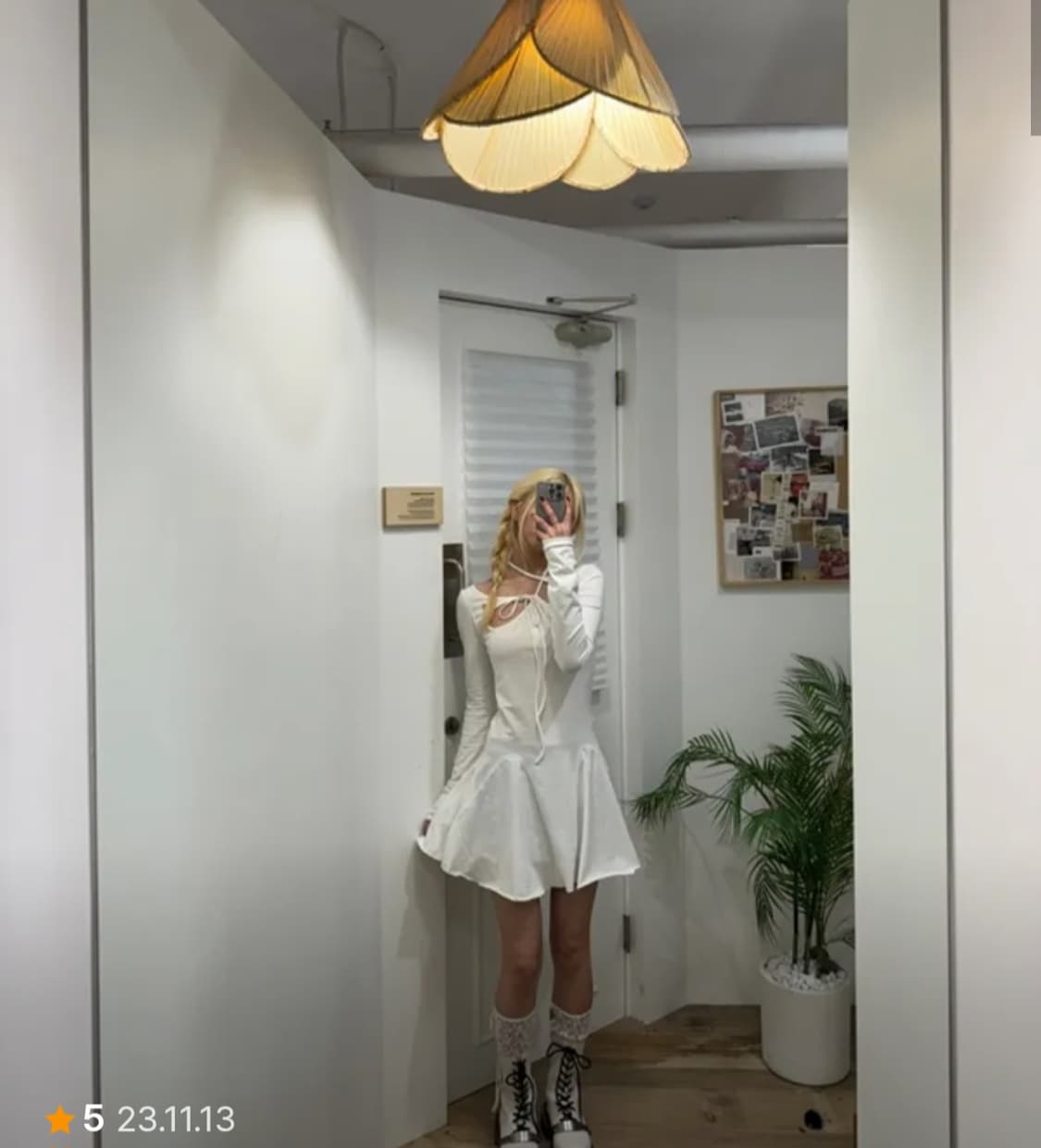 페인오어플레져 화이트 드레스 상품이미지3