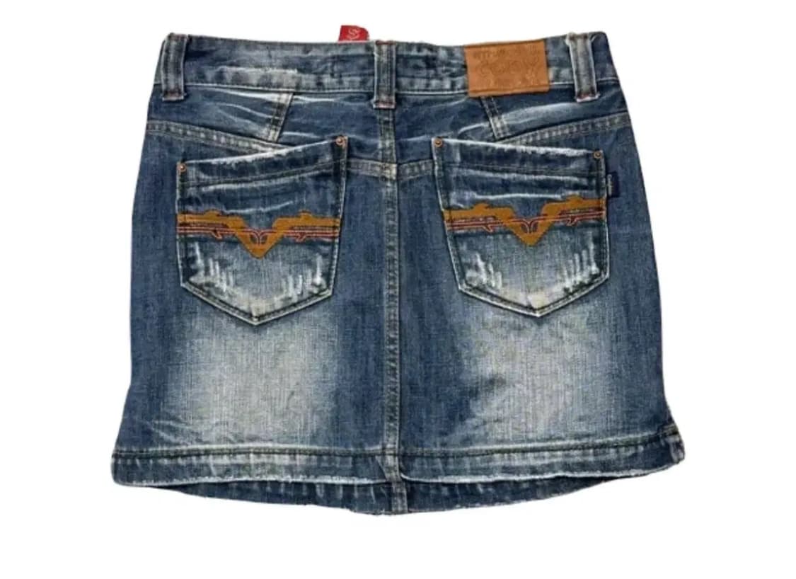 빈티지 y2k 워싱 데님 청치마 미니스커트  상품이미지2