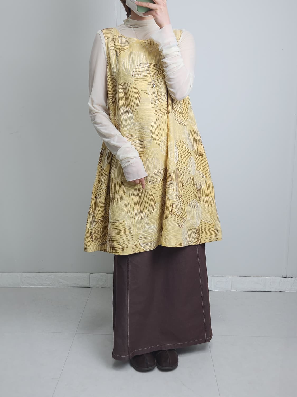 (TABASA)도트 자수 원피스•롱 블라우스 상품이미지3